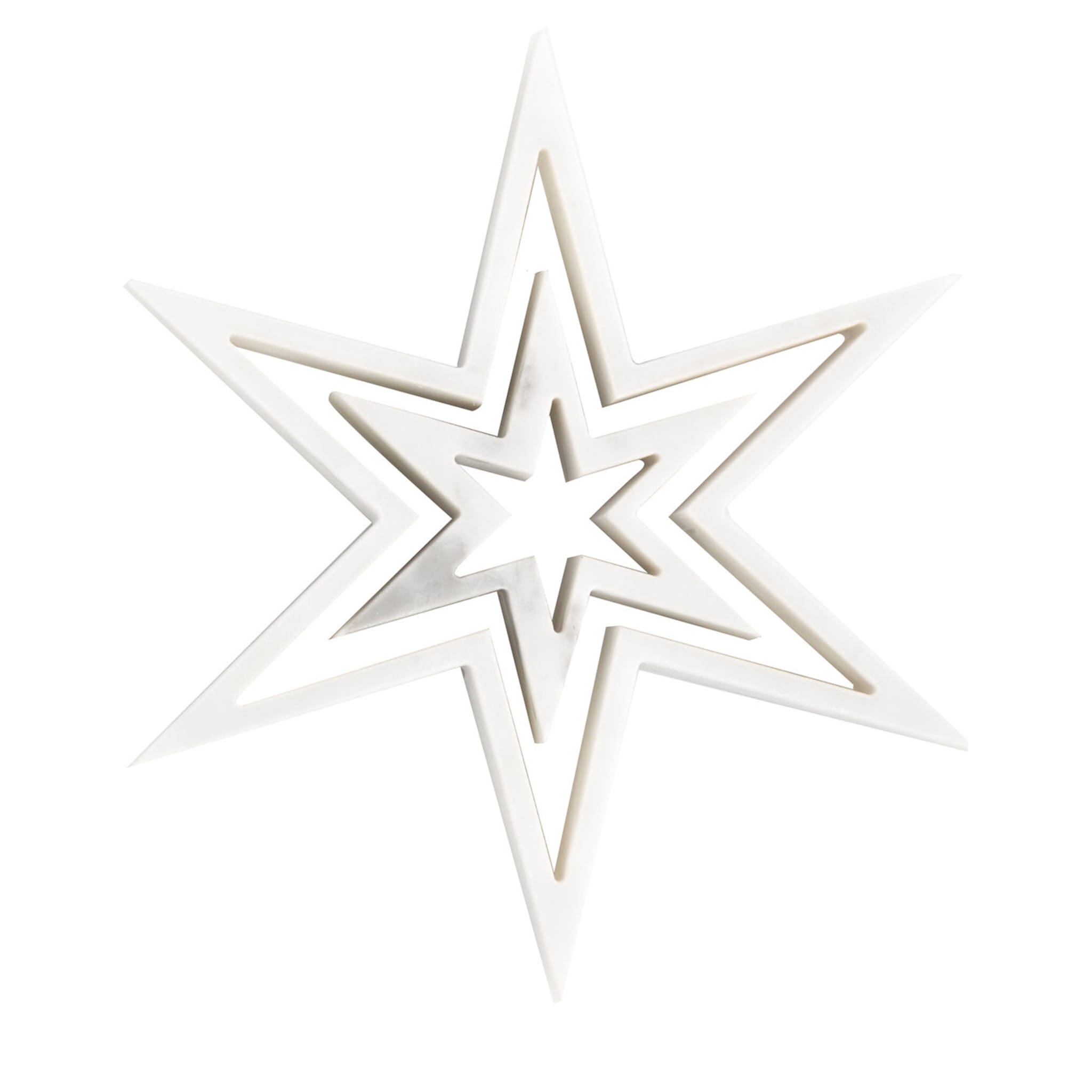 Set di 2 stelle decorative in marmo bianco - Vista principale