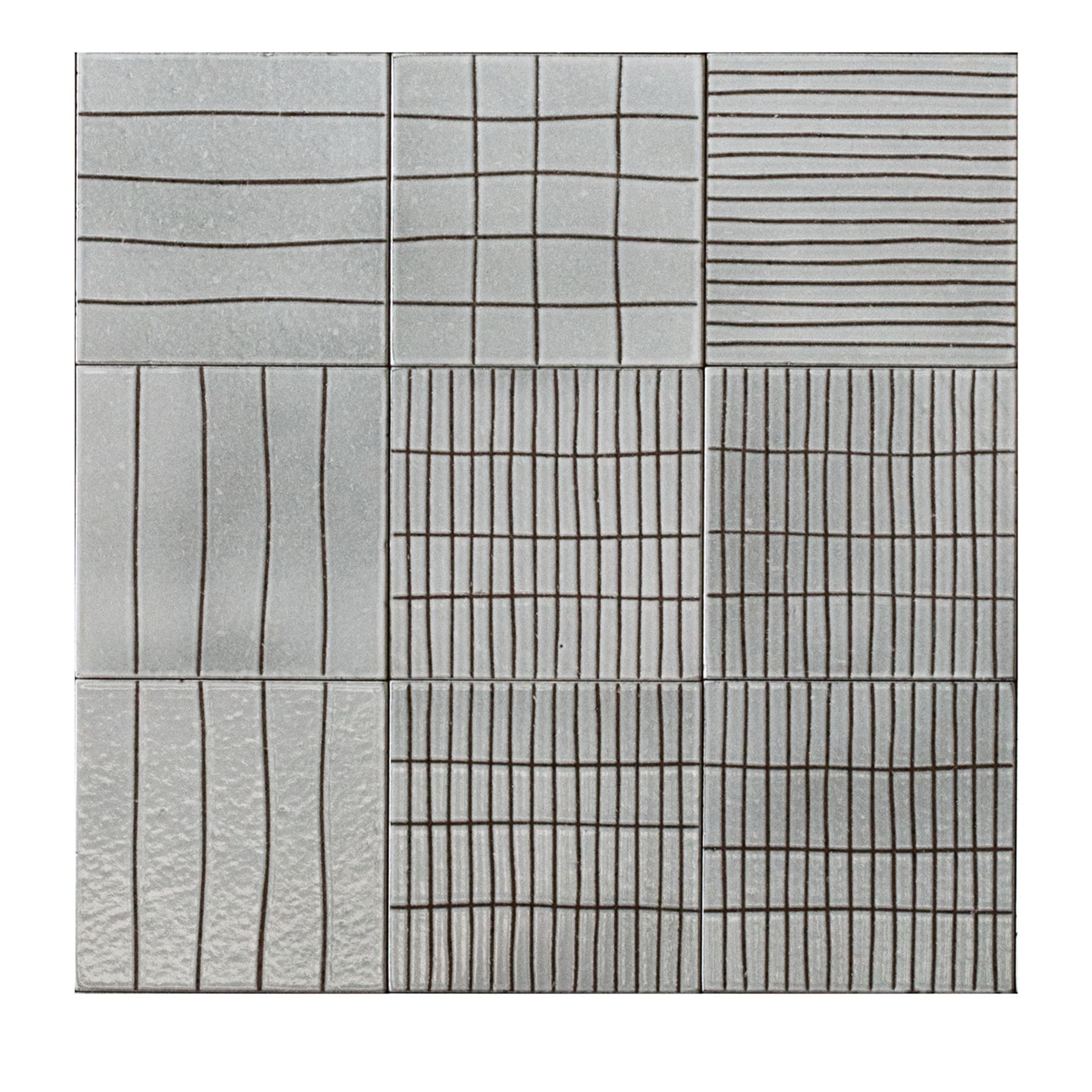 Righe Set of 44 Gray Tiles by Margherita Rui - Main view