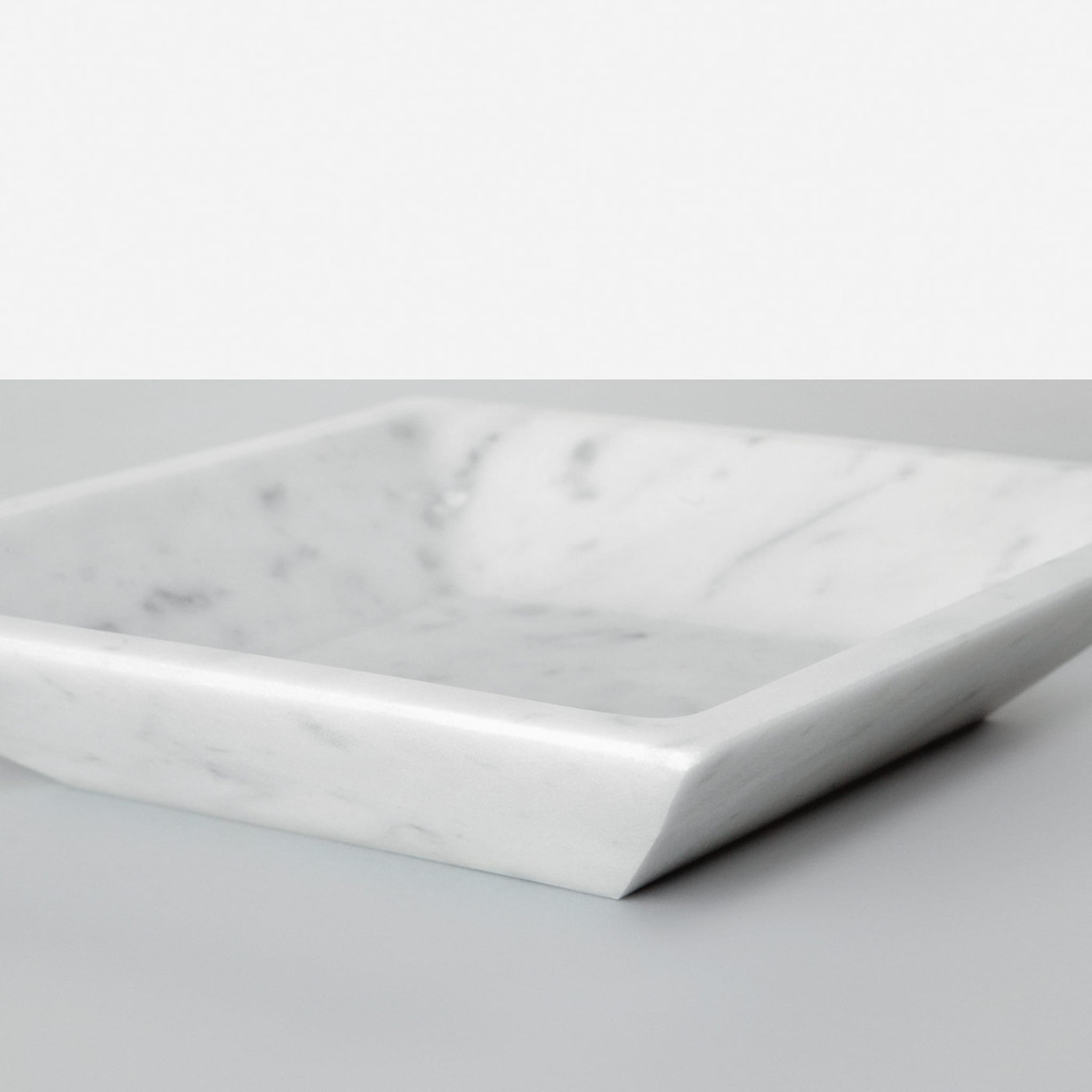 Weißer Carrara-Suppenteller (quadratisch) von Studioformart - Alternative Ansicht 1