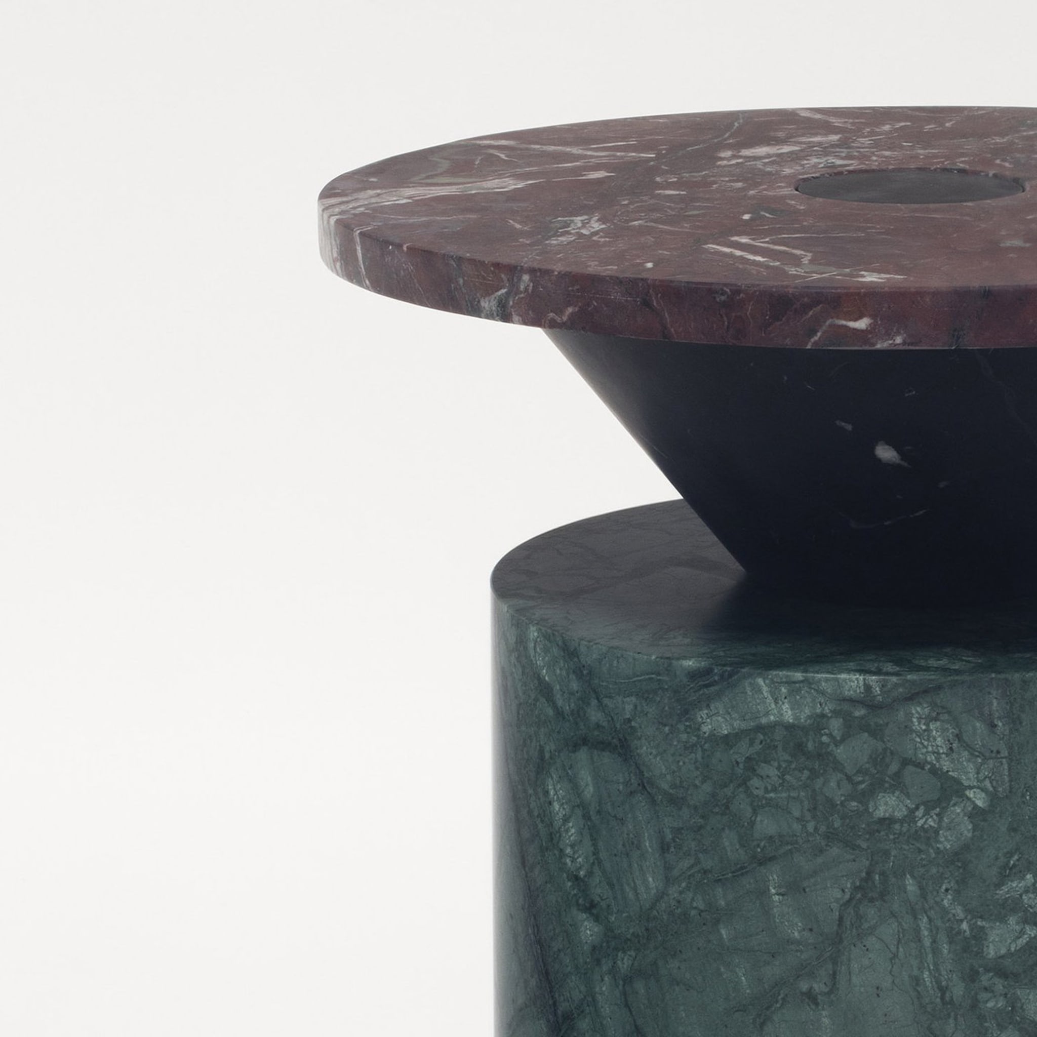 Totem Green/Black/Red Marble Coffee Table by Karen Chekerdjian - Alternative view 1