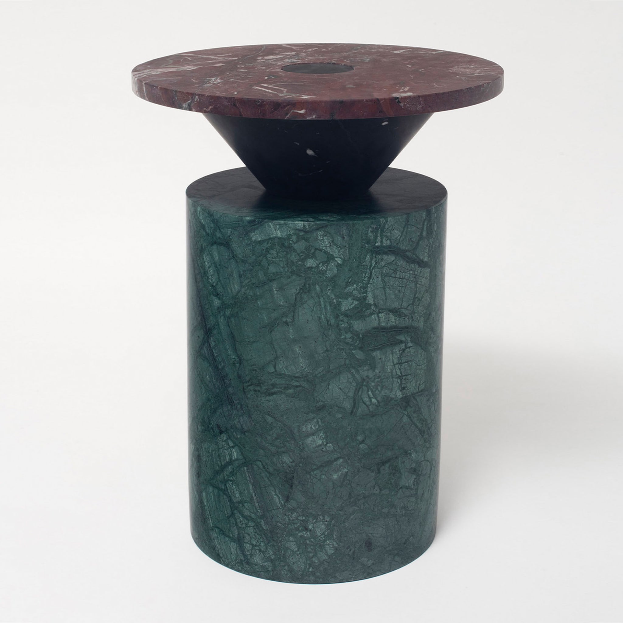 Totem Green/Black/Red Marble Coffee Table by Karen Chekerdjian - Alternative view 2