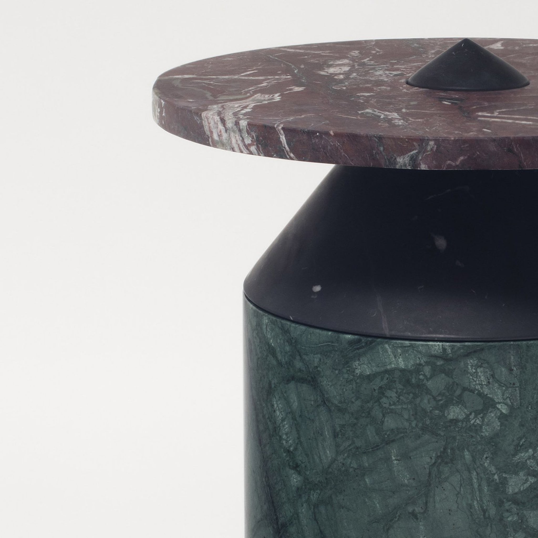 Totem Green/Black/Red Marble Coffee Table by Karen Chekerdjian - Alternative view 3