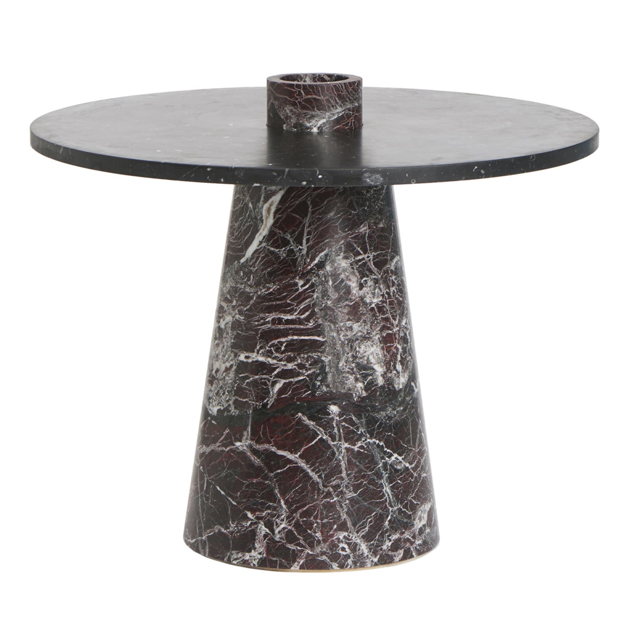Tavolino Inside Out in marmo rosso/nero di Karen Chekerdjian #1 - Vista principale