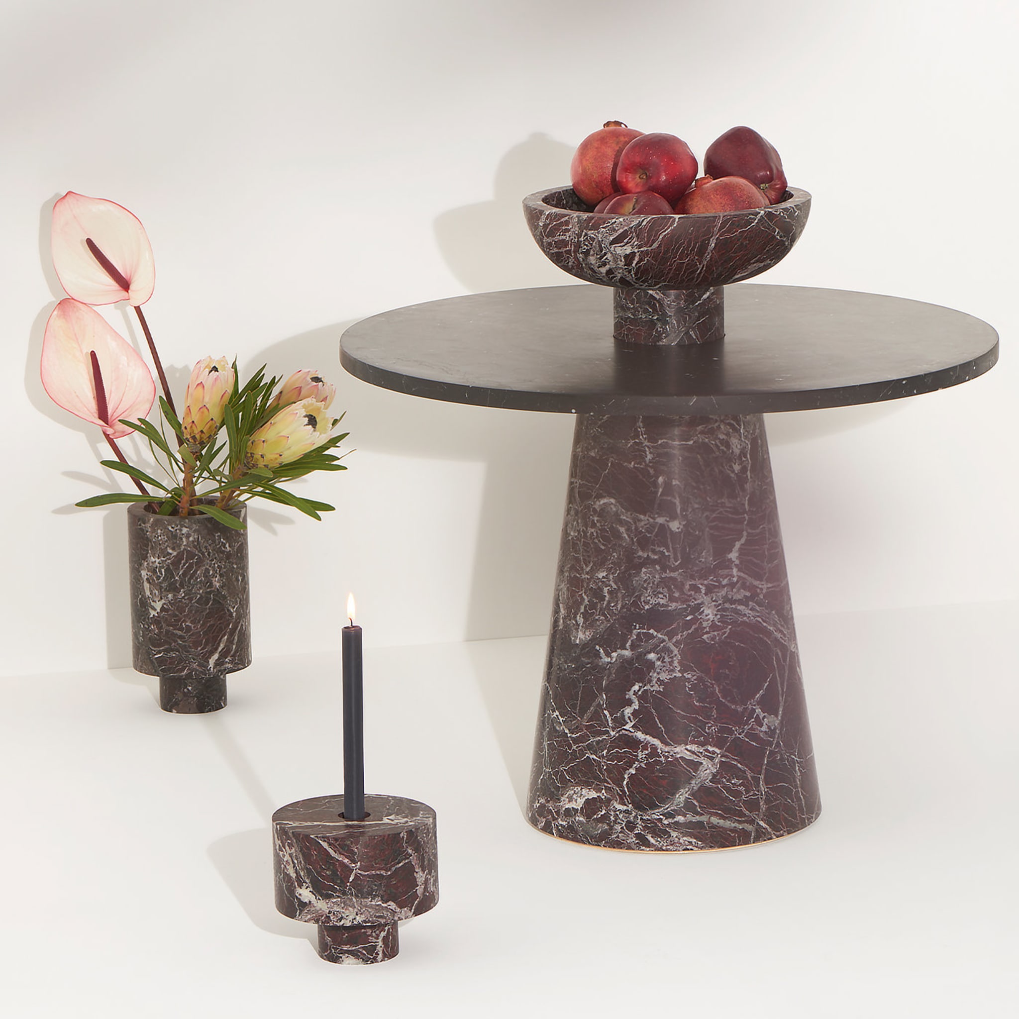 Inside Out Red/Black Marble Coffee Table by Karen Chekerdjian #1 - Alternative view 1