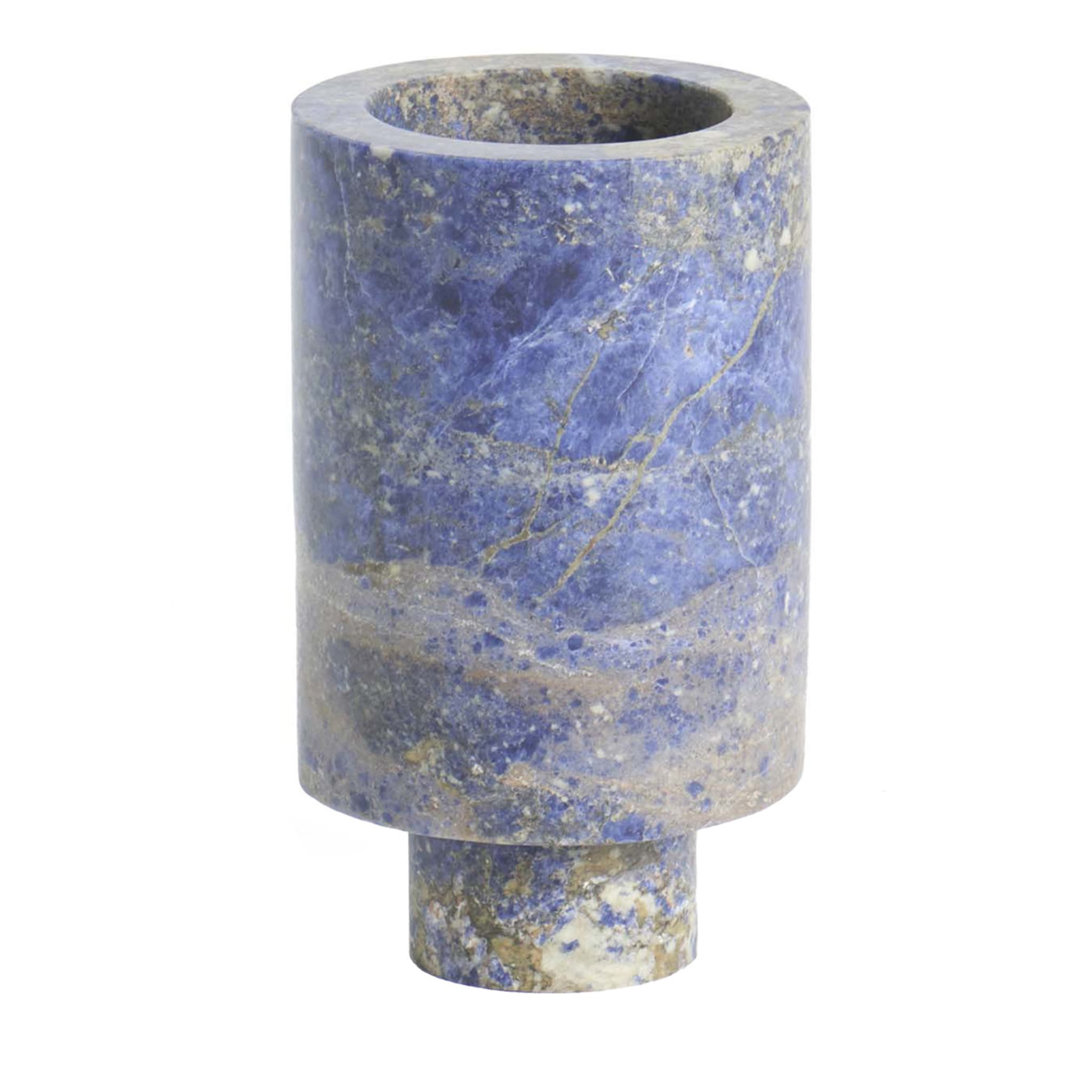 Blaue Sodalith-Vase "Inside Out" von Karen Chekerdjian  - Hauptansicht