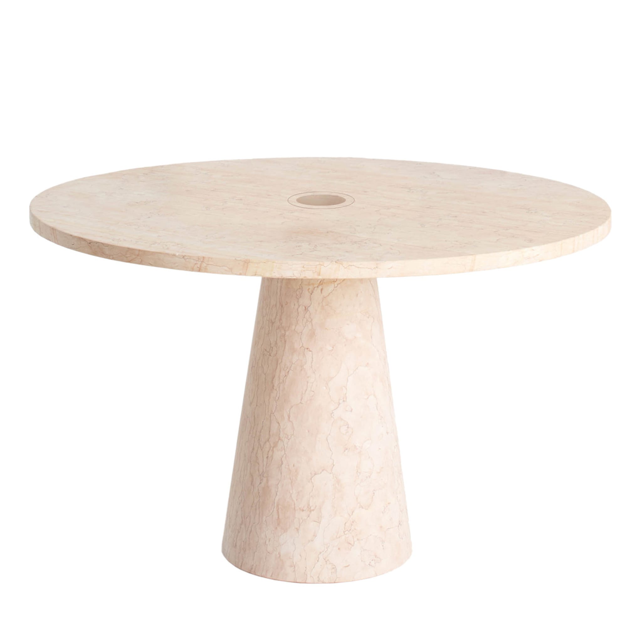 Inside Out Round Pink Egyptian Dining Table by Karen Chekerdjian - Main view