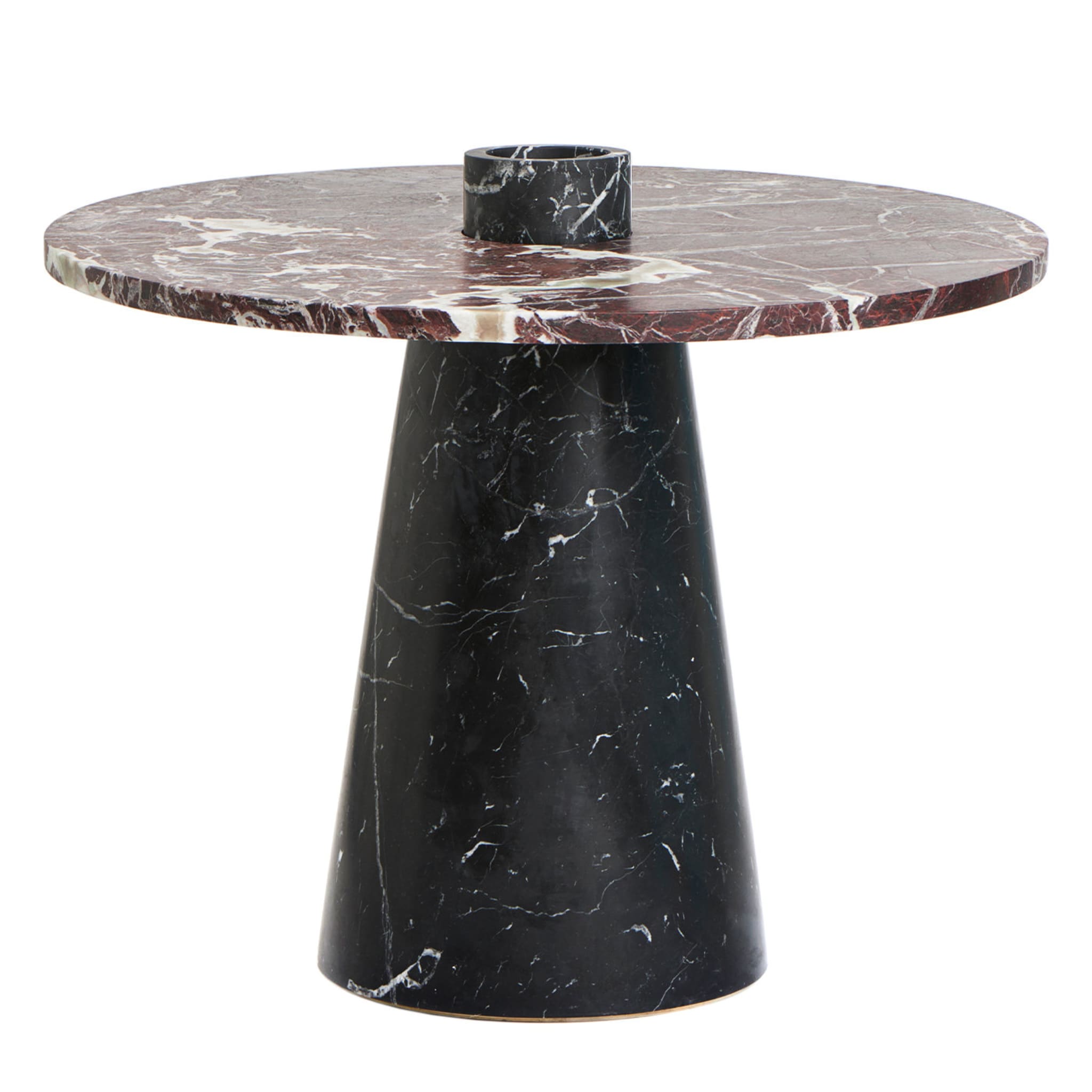Tavolino Inside Out in marmo rosso/nero di Karen Chekerdjian #2 - Vista principale