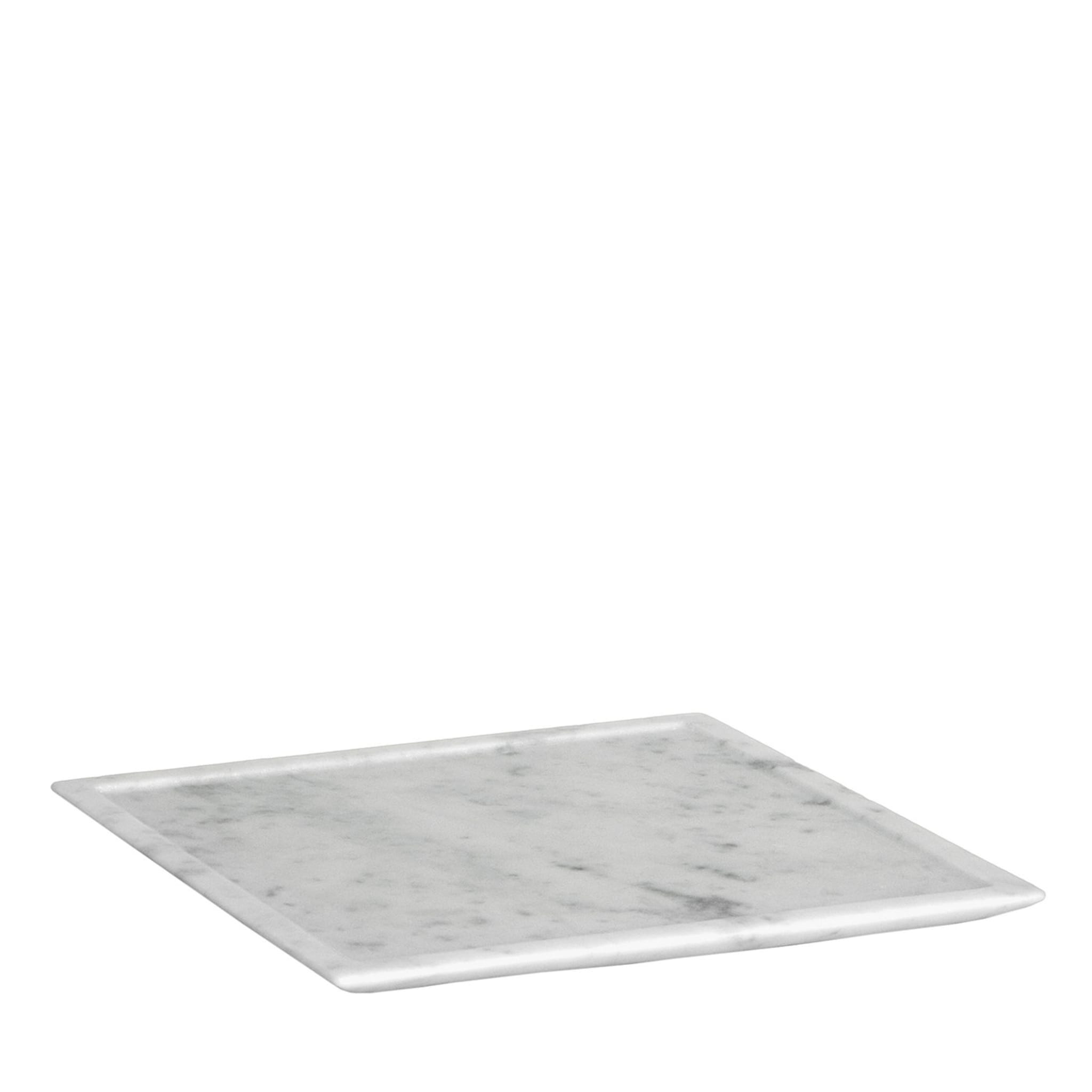 Square White Carrara Dinner Plate by Studioformart - Main view