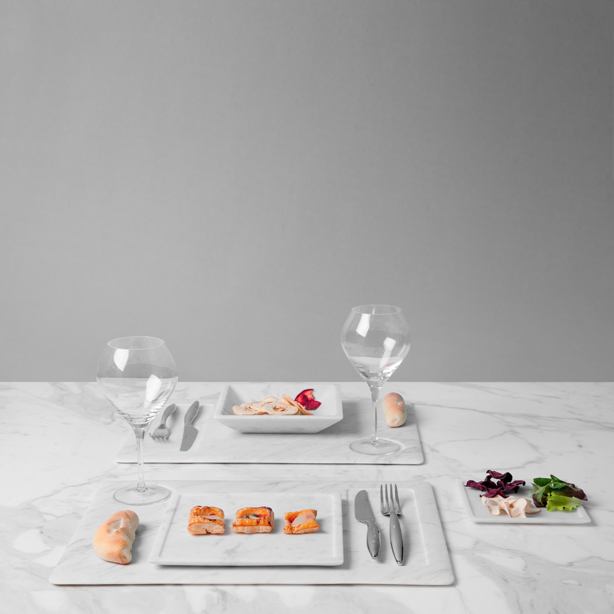 Square White Carrara Dinner Plate by Studioformart - Alternative view 1