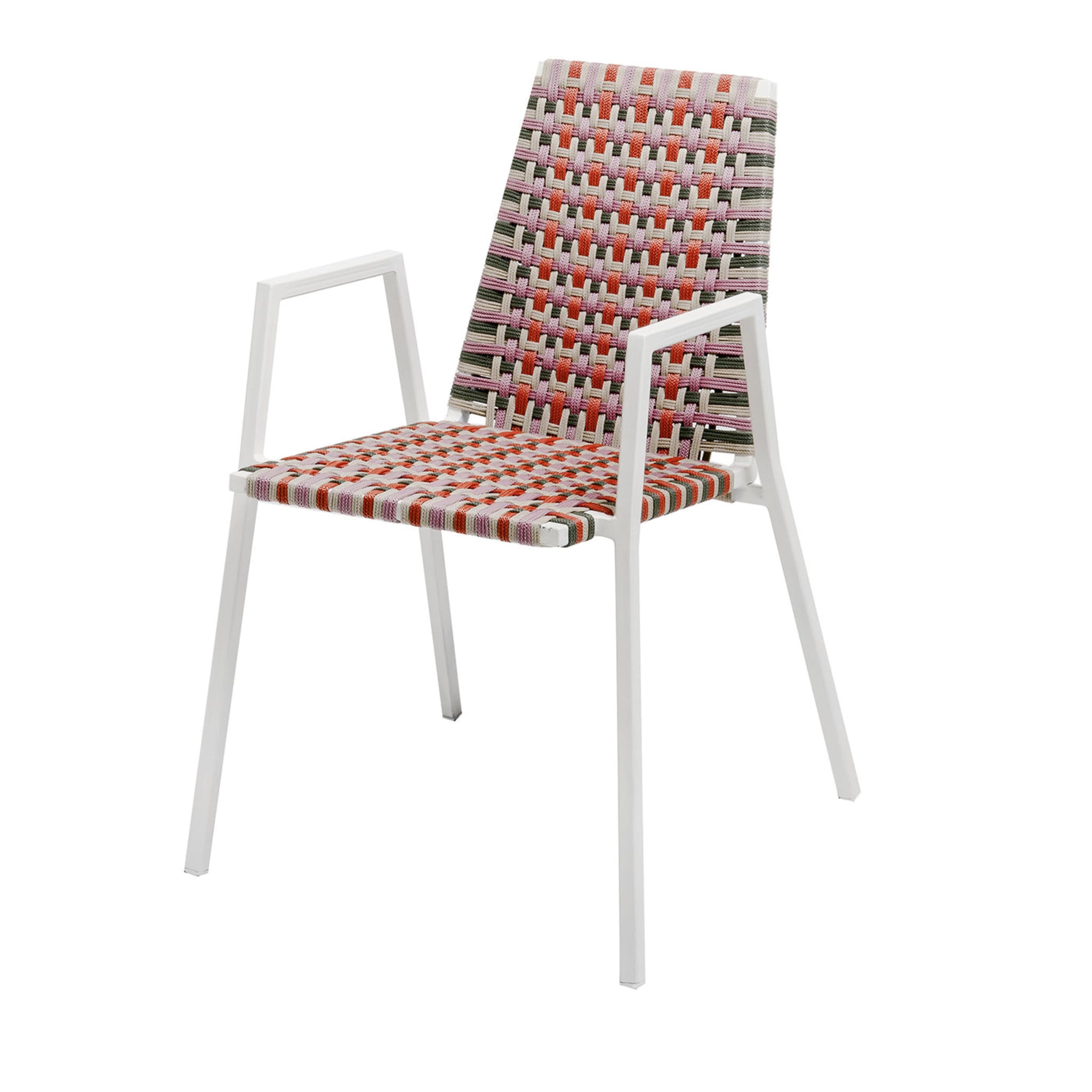 Ada White/Multicolor Dining Armchair - Main view