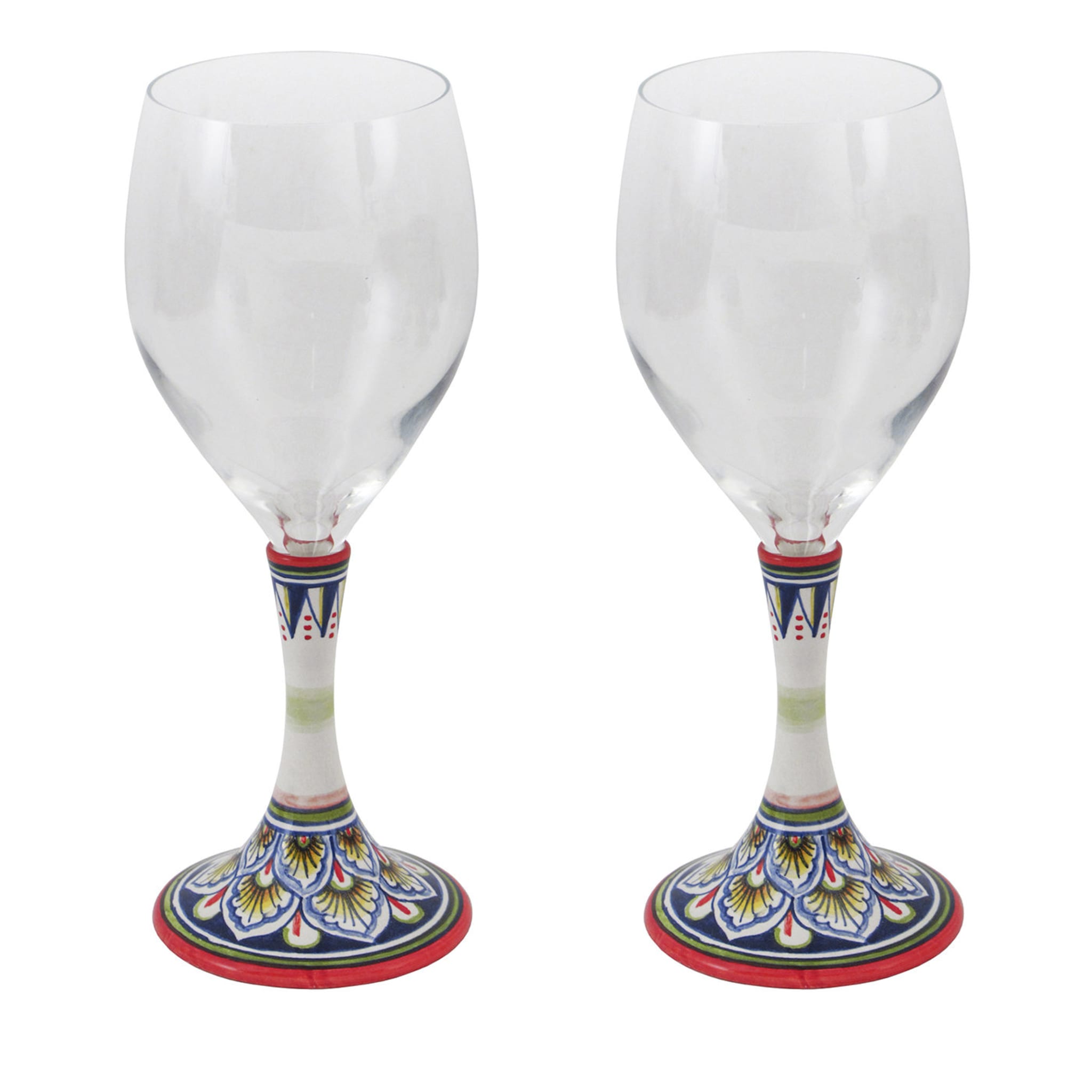 Set of 2 Medium Floral Wine Glasses #1 - Main view