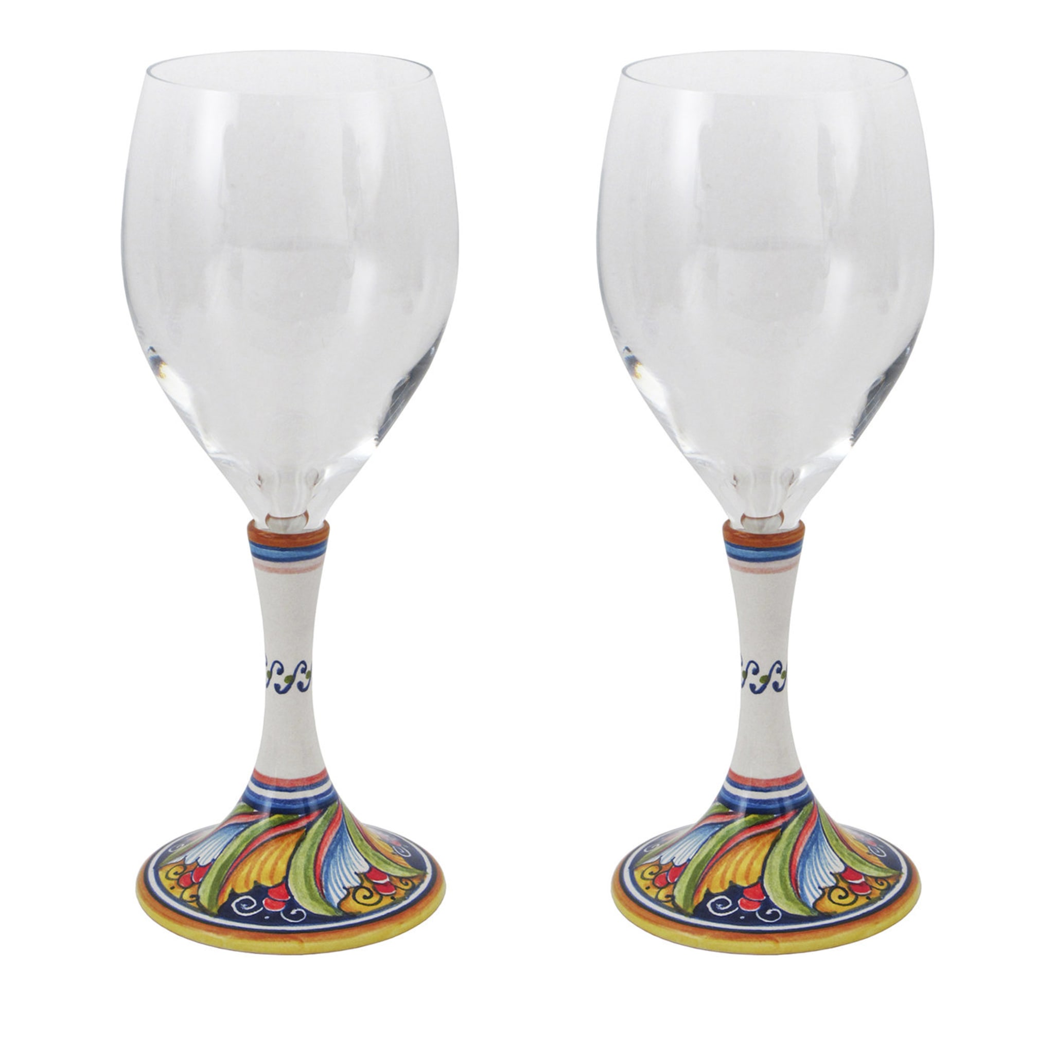 Set of 2 Medium Floral Wine Glasses #2 - Main view