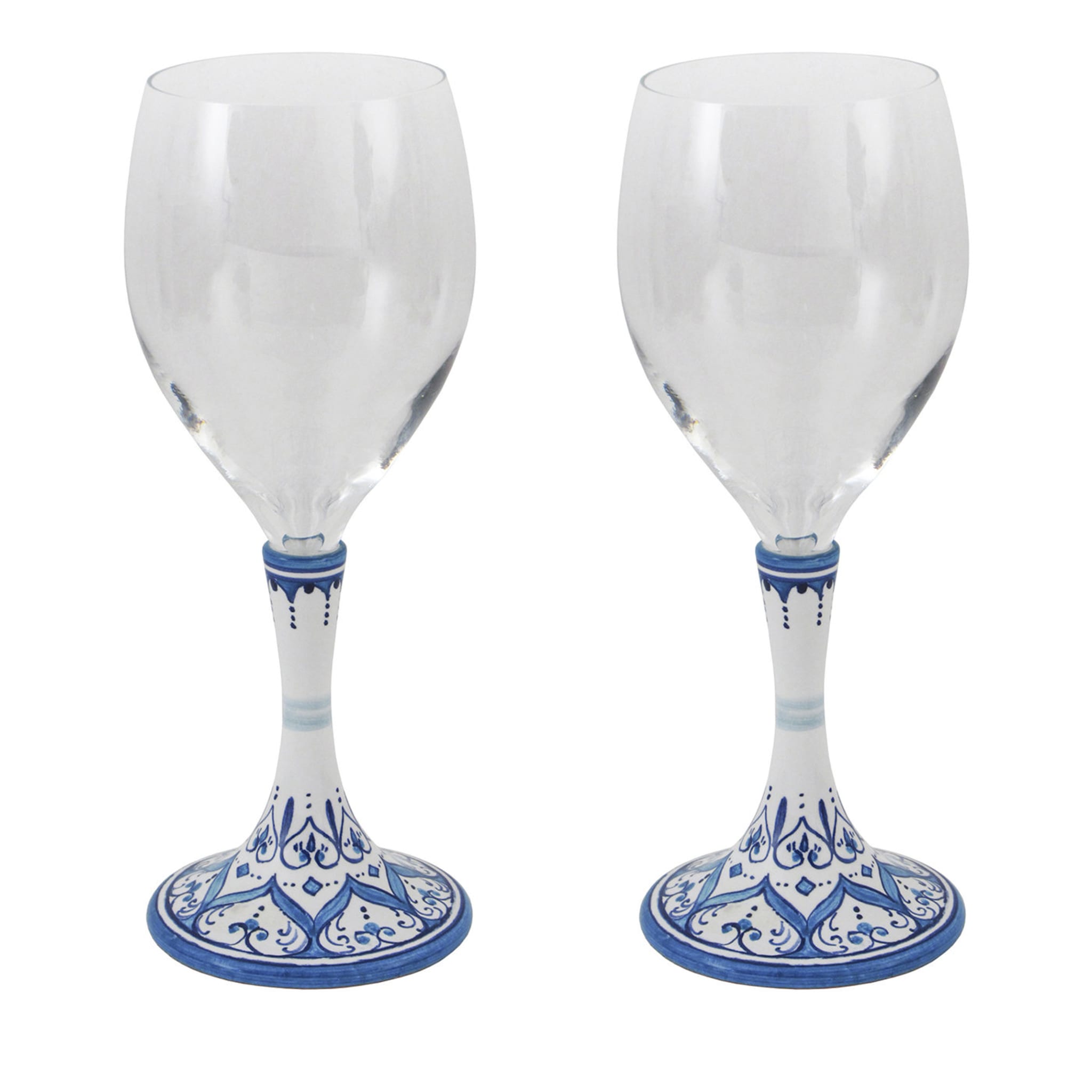 Set of 2 Medium Floral Wine Glasses #3 - Main view