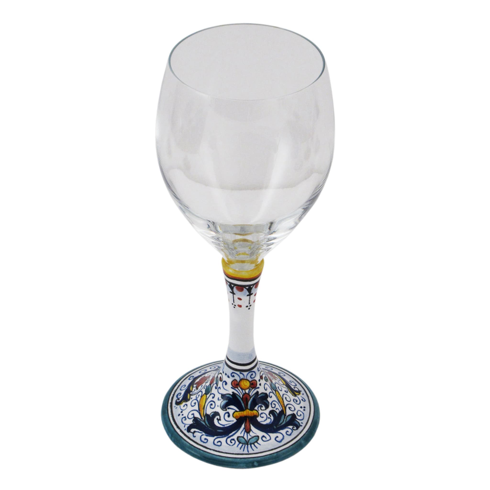 Set of 2 Medium Ricco Deruta Floral Wine Glasses - Alternative view 1
