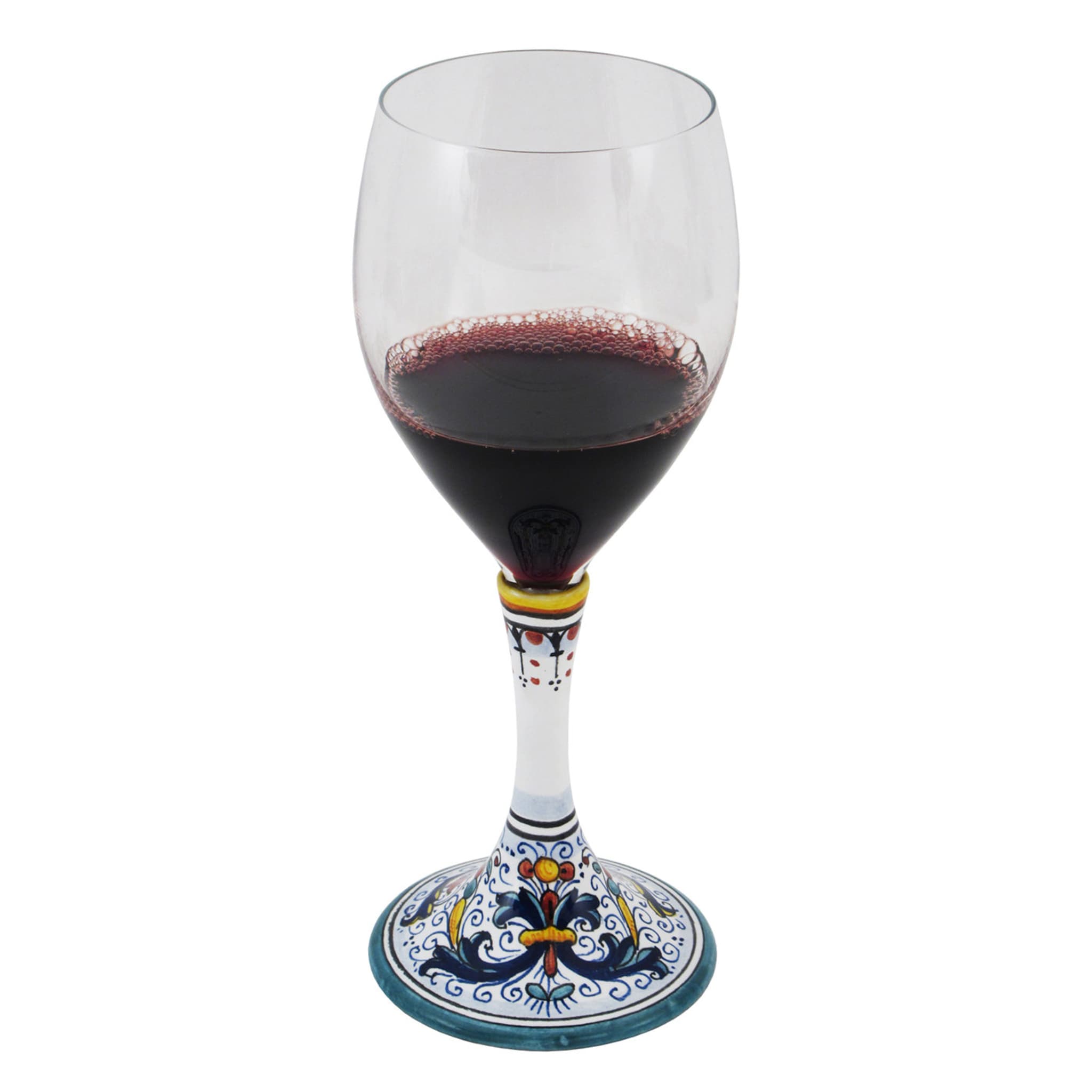 Set of 2 Medium Ricco Deruta Floral Wine Glasses - Alternative view 2