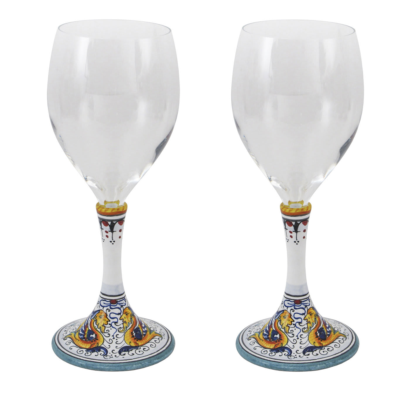 Set of 2 Medium Raffaellesco Floral Wine Glasses - Sambuco