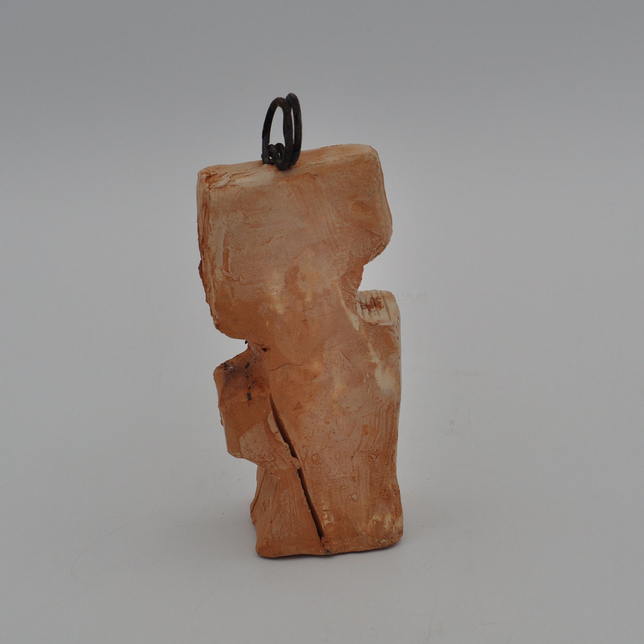 White and Red Clay Sculpture with Metal Insert - Alternative view 2