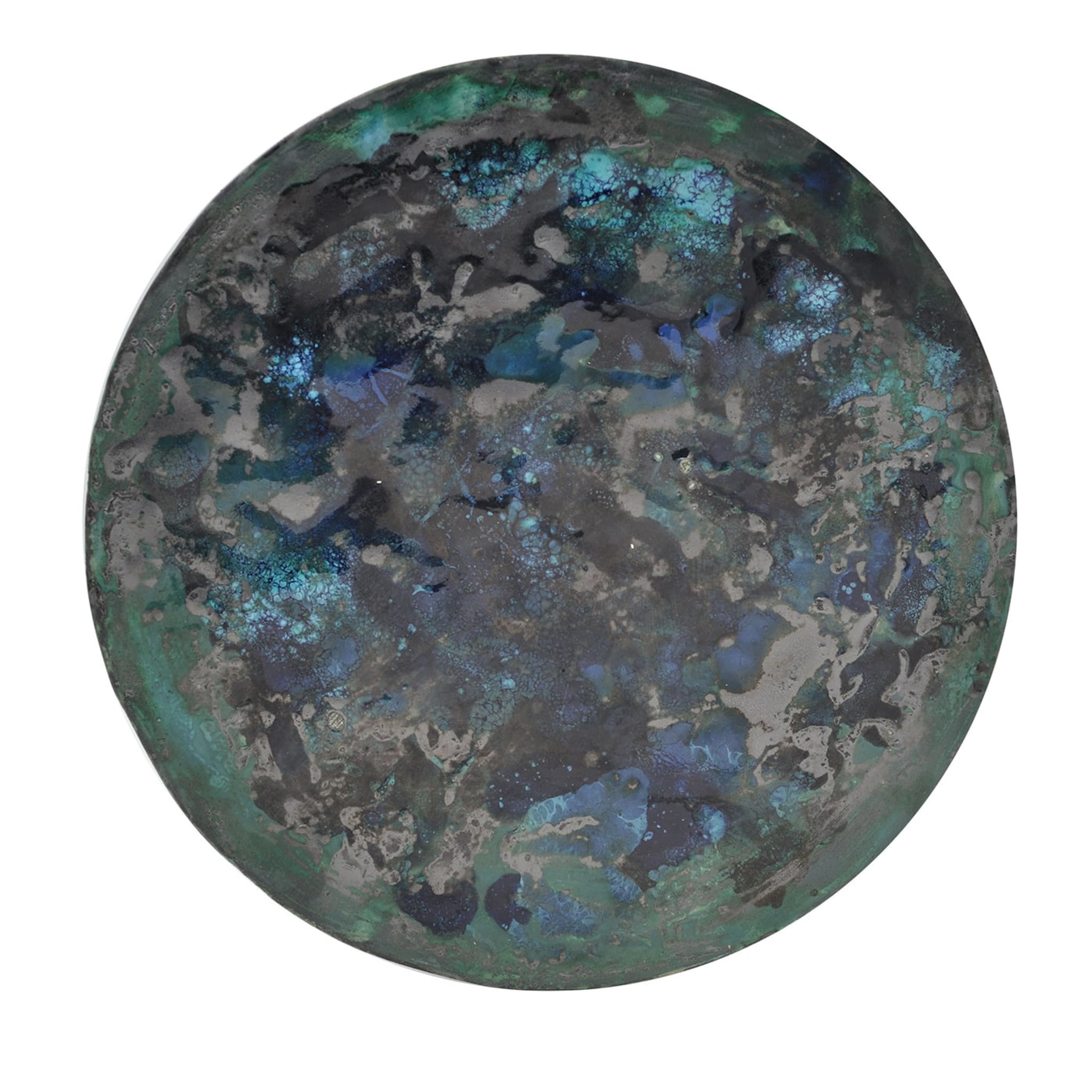 Plato decorativo redondo de color turquesa - Vista principal