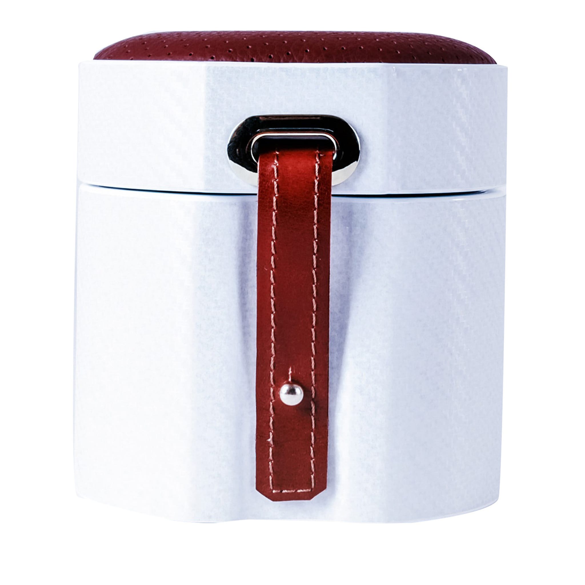 MT Travel White and Burgundy Watch Case - Main view