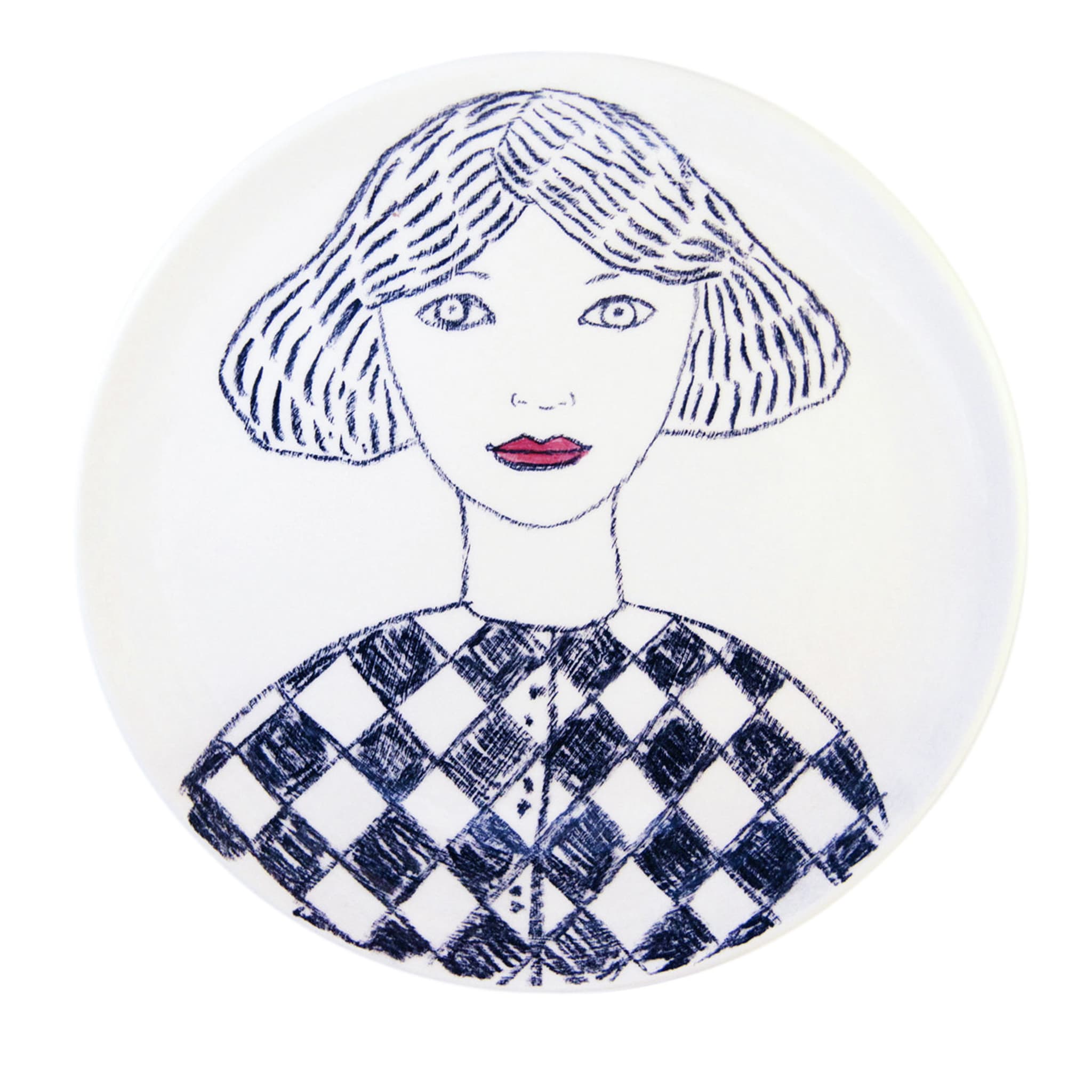 Woman with Rhombus Decorative Plate - Main view