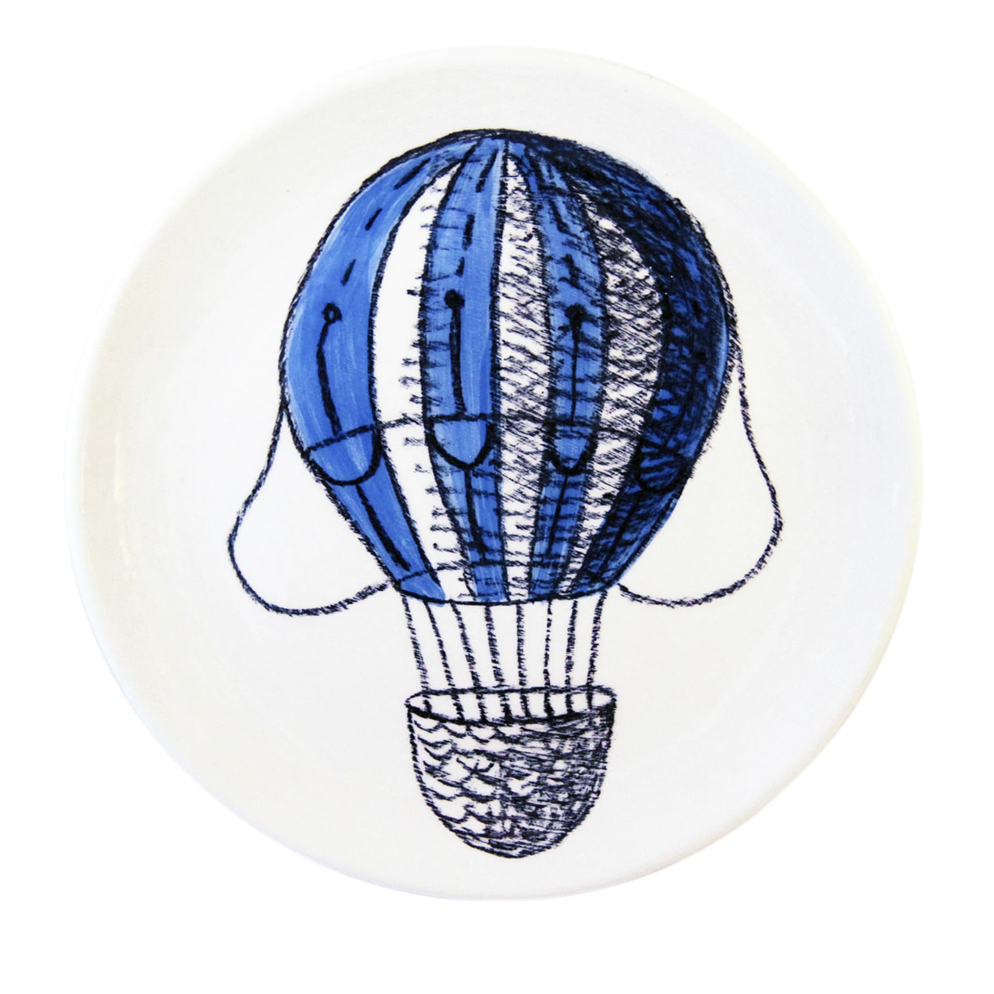 Placa decorativa con forma de globo azul - Vista principal