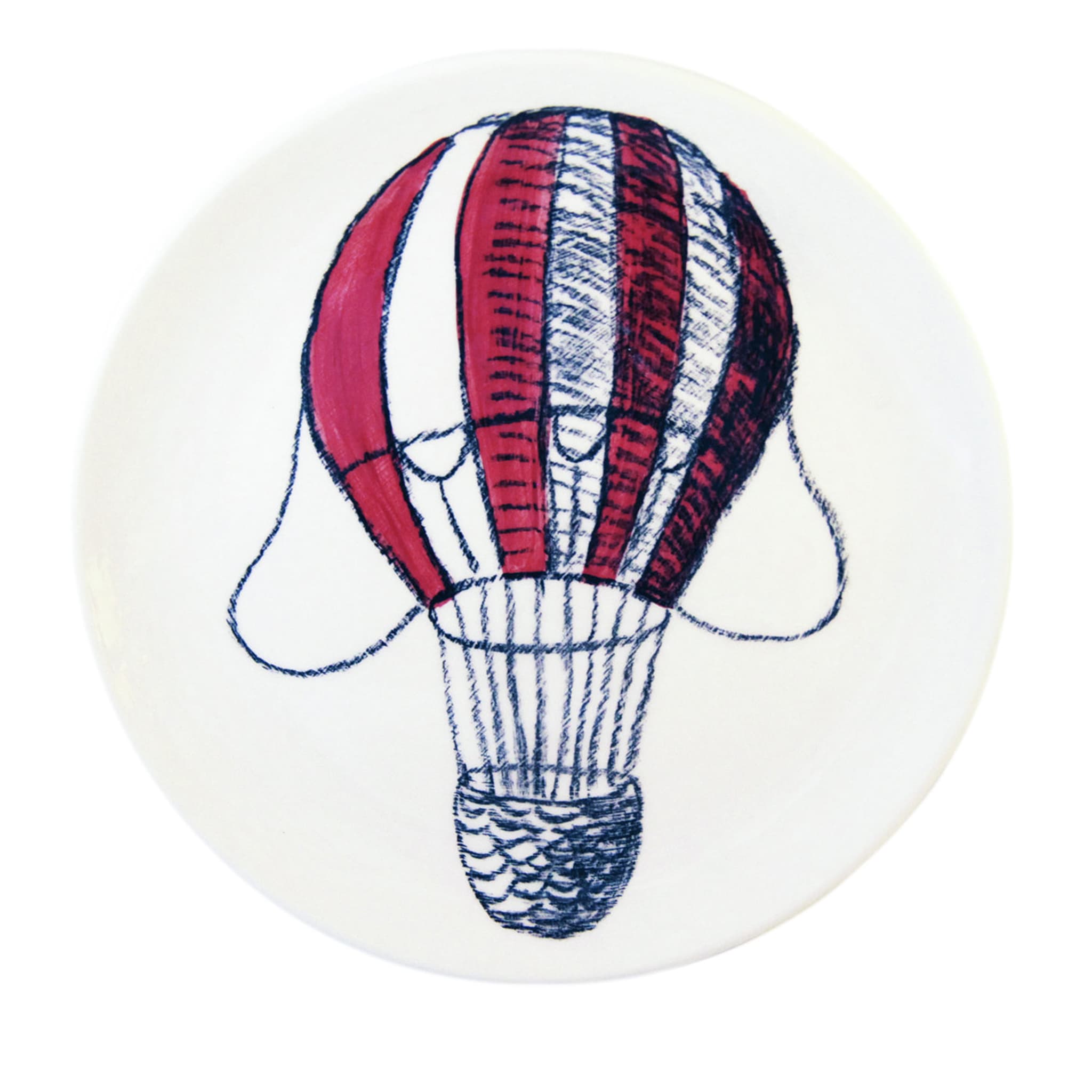 Dekorativer Teller mit rotem Luftballon - Hauptansicht