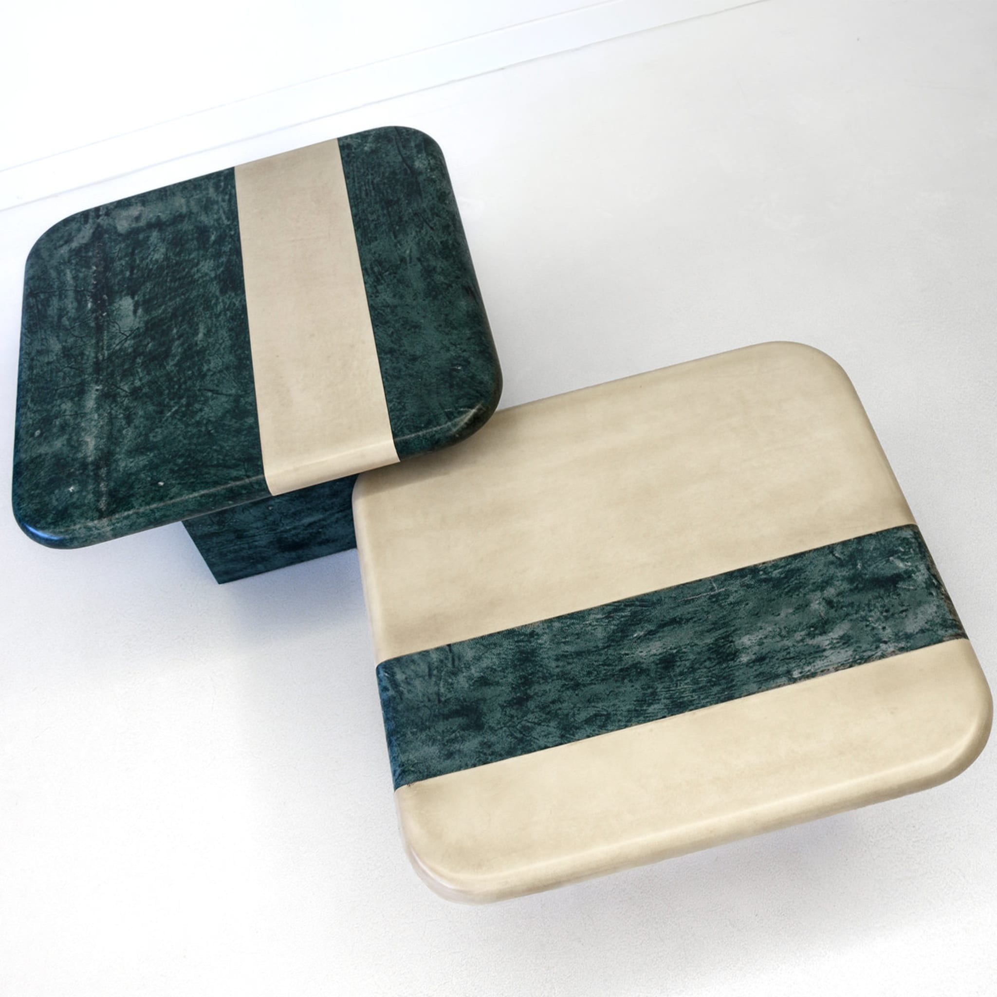 Set of 2 Green and Sand Nesting Tables  - Alternative view 4
