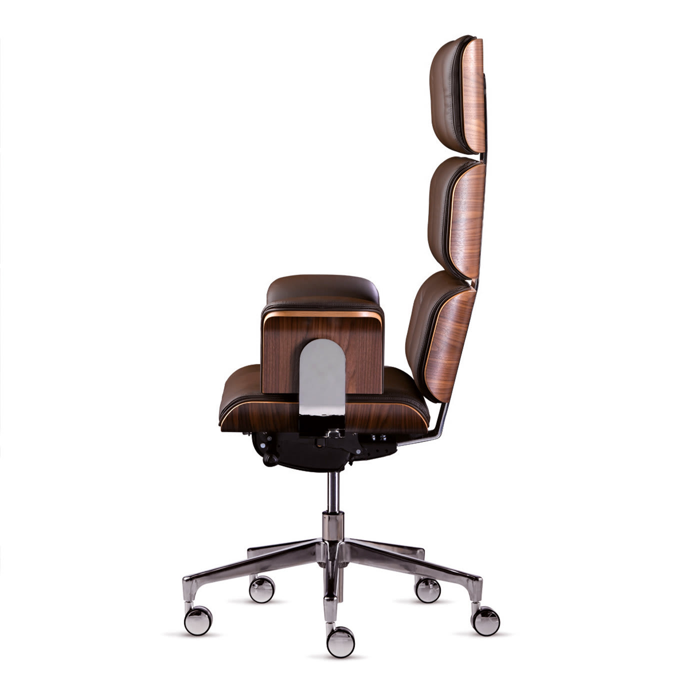 Armadillo 1 Dark Brown High Back Swivel Office Armchair by Rainer Bachschmid - Altek Italia Design