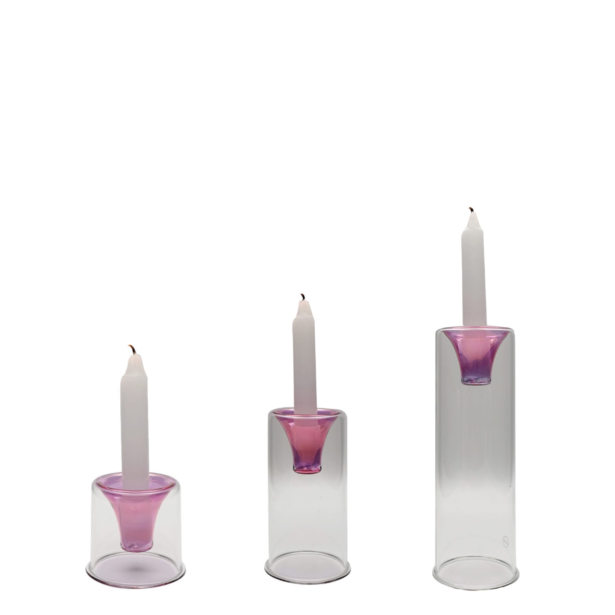 Set di 3 candelabri Tharros rosa - Vista principale