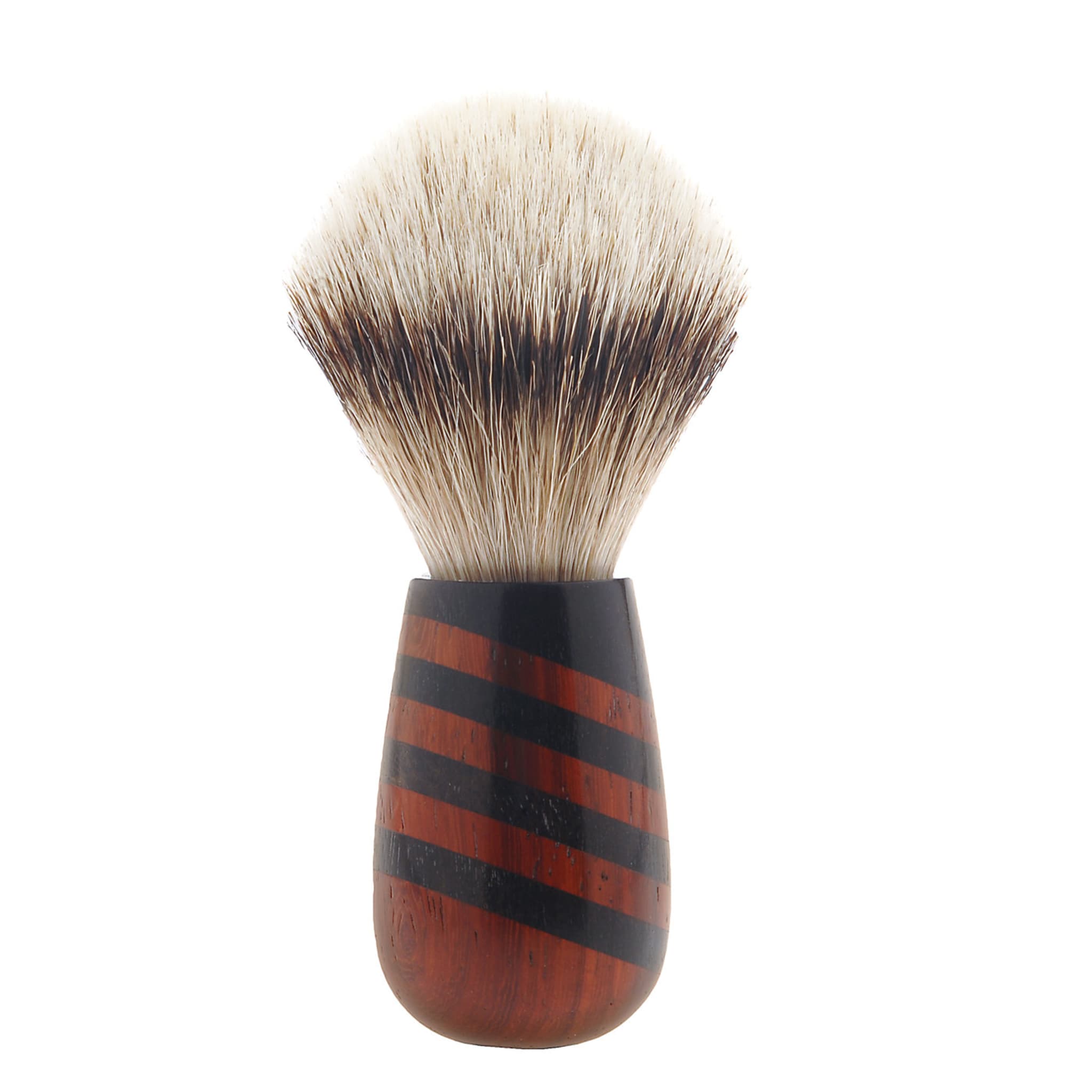 Multi-Striped Shaving Brush in Padauk and Africa Ebony Wood - Alternative view 1