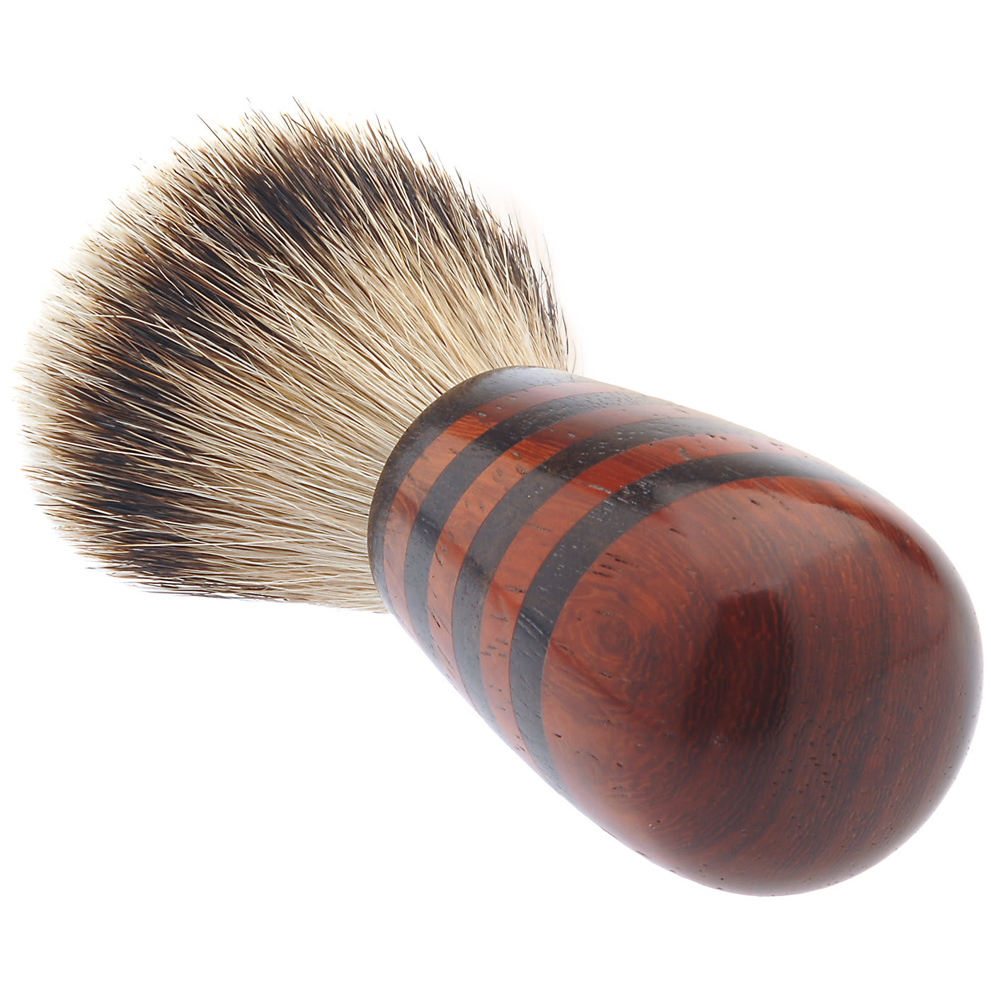 Multi-Striped Shaving Brush in Padauk and Africa Ebony Wood - Stefano Raffa