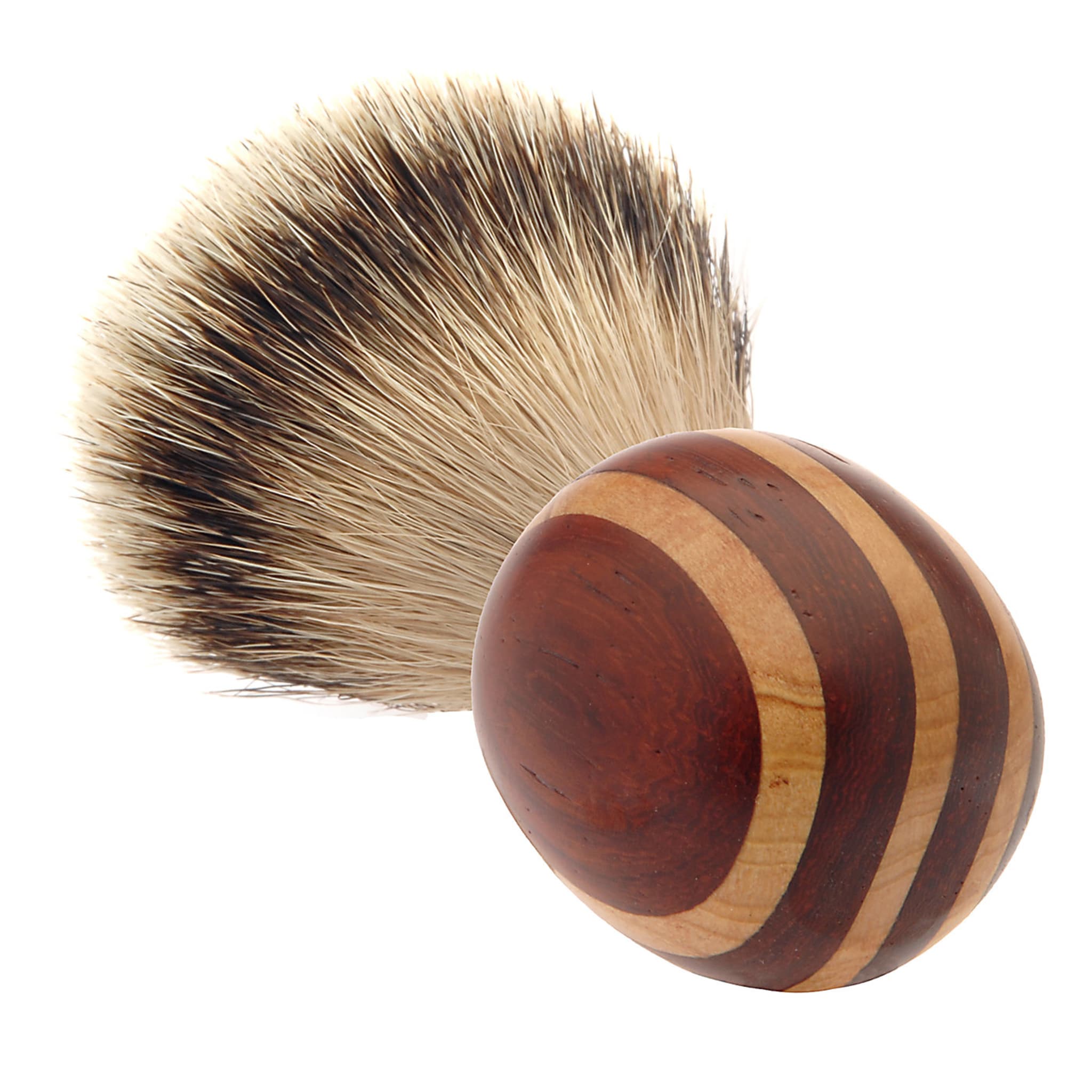 Short Shaving Brush in Maple and Padauk Wood - Alternative view 3