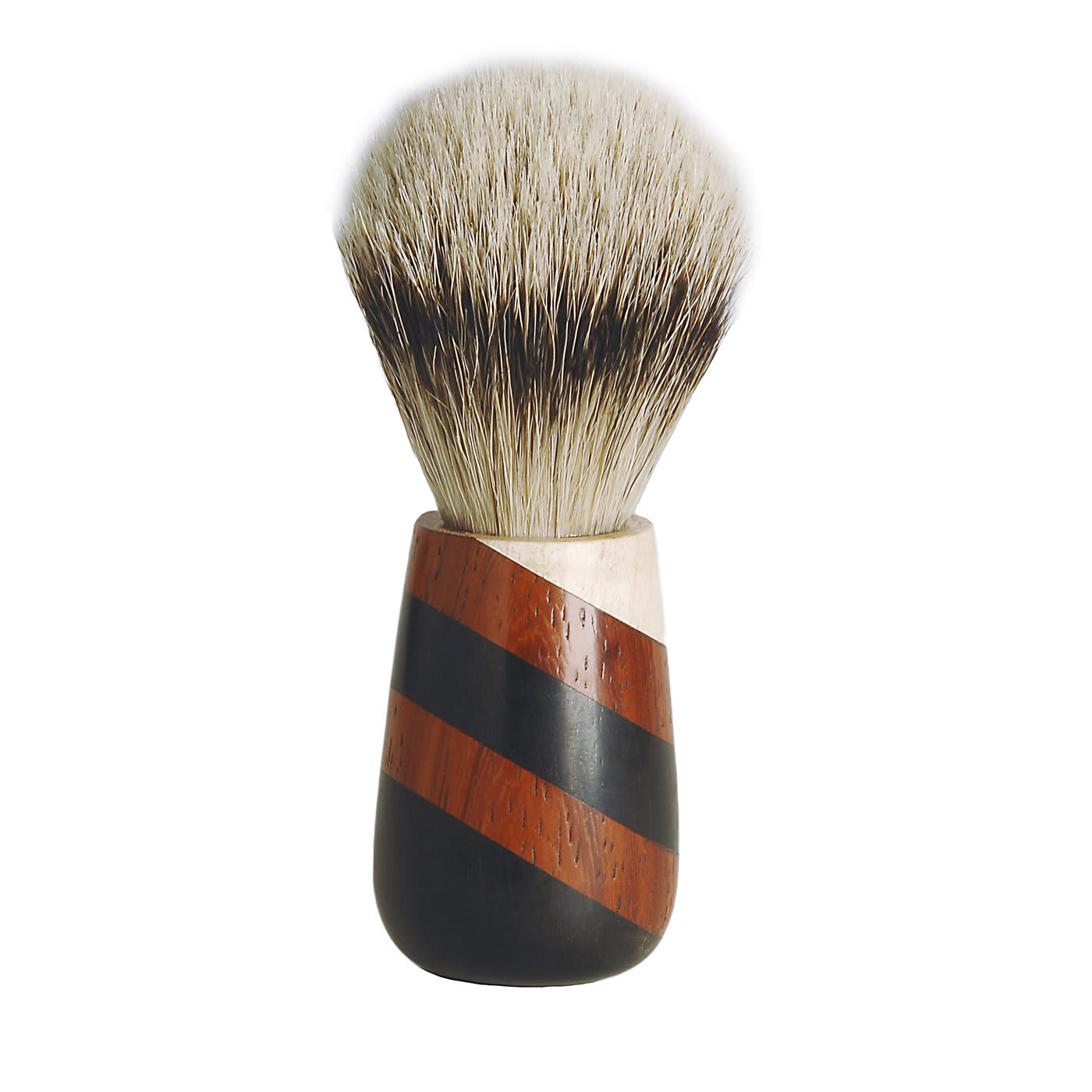 Striped Shaving Brush in Ebony, Padauk and Maple Wood - Stefano Raffa