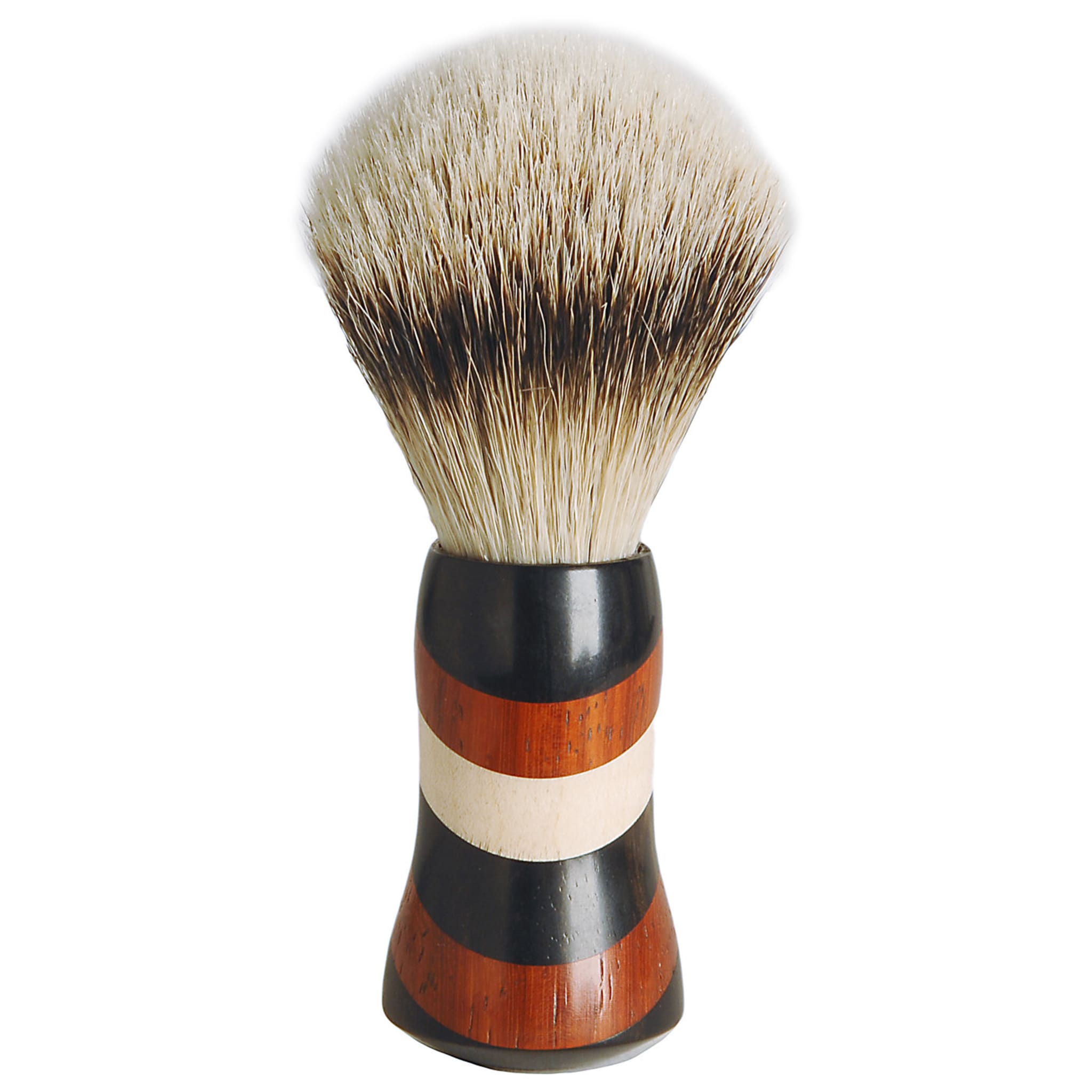 Tall Shaving Brush in Ebony, Maple and Padauk Wood - Alternative view 1