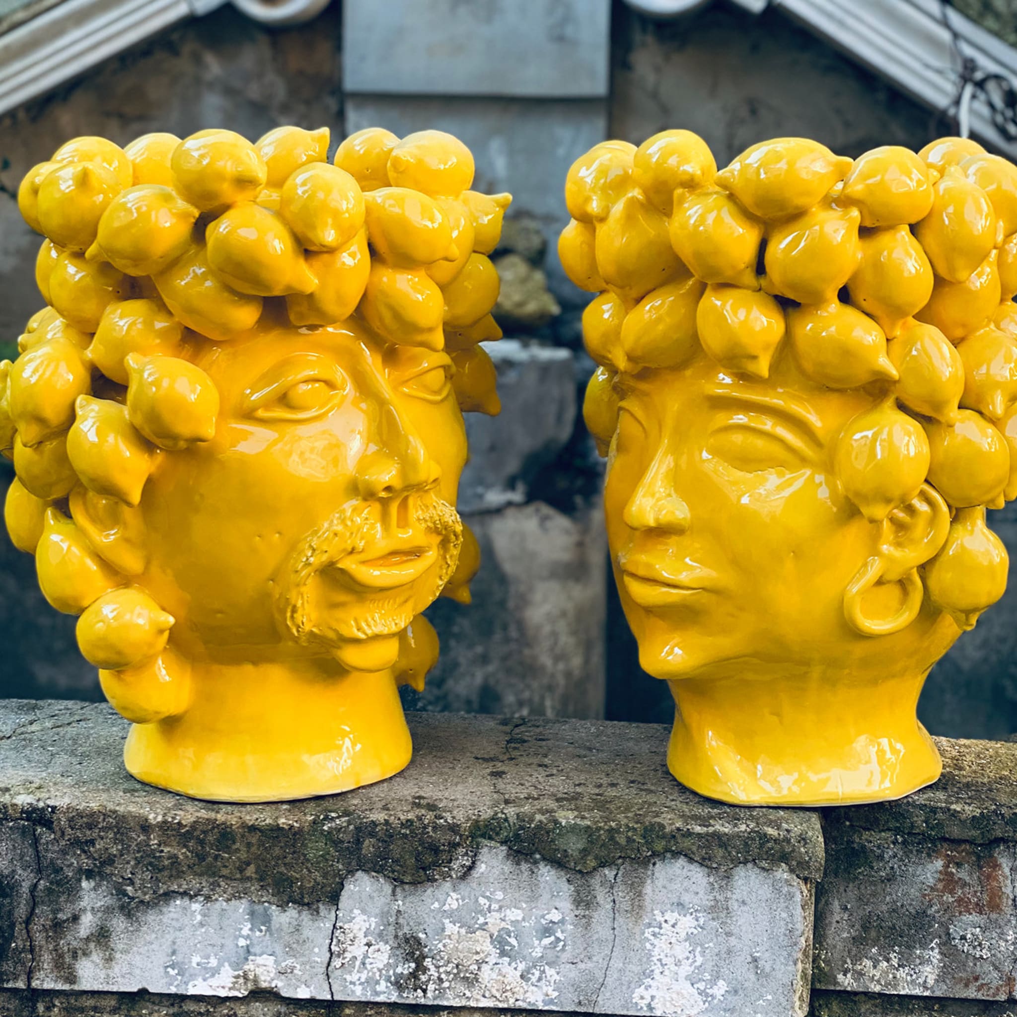 König von Land der Zitronen Gelber Kopf Vase - Alternative Ansicht 3
