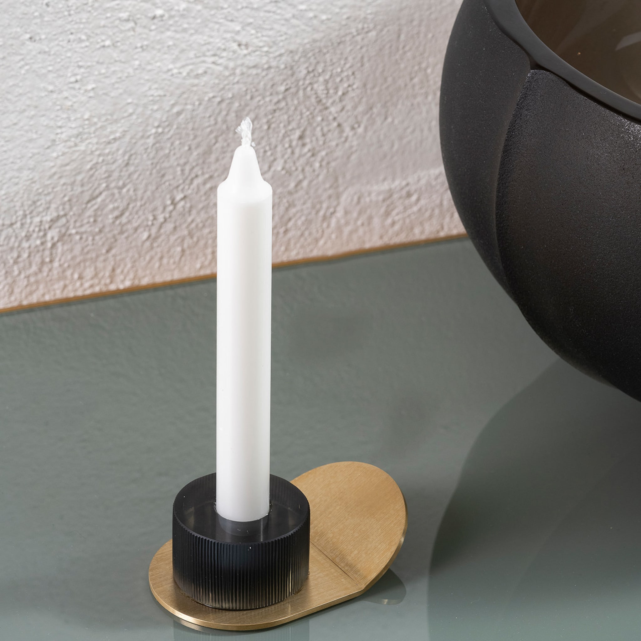 Lumino Stripe Candle Holder Steel Gray and Crystal by Federico Peri - Alternative view 4