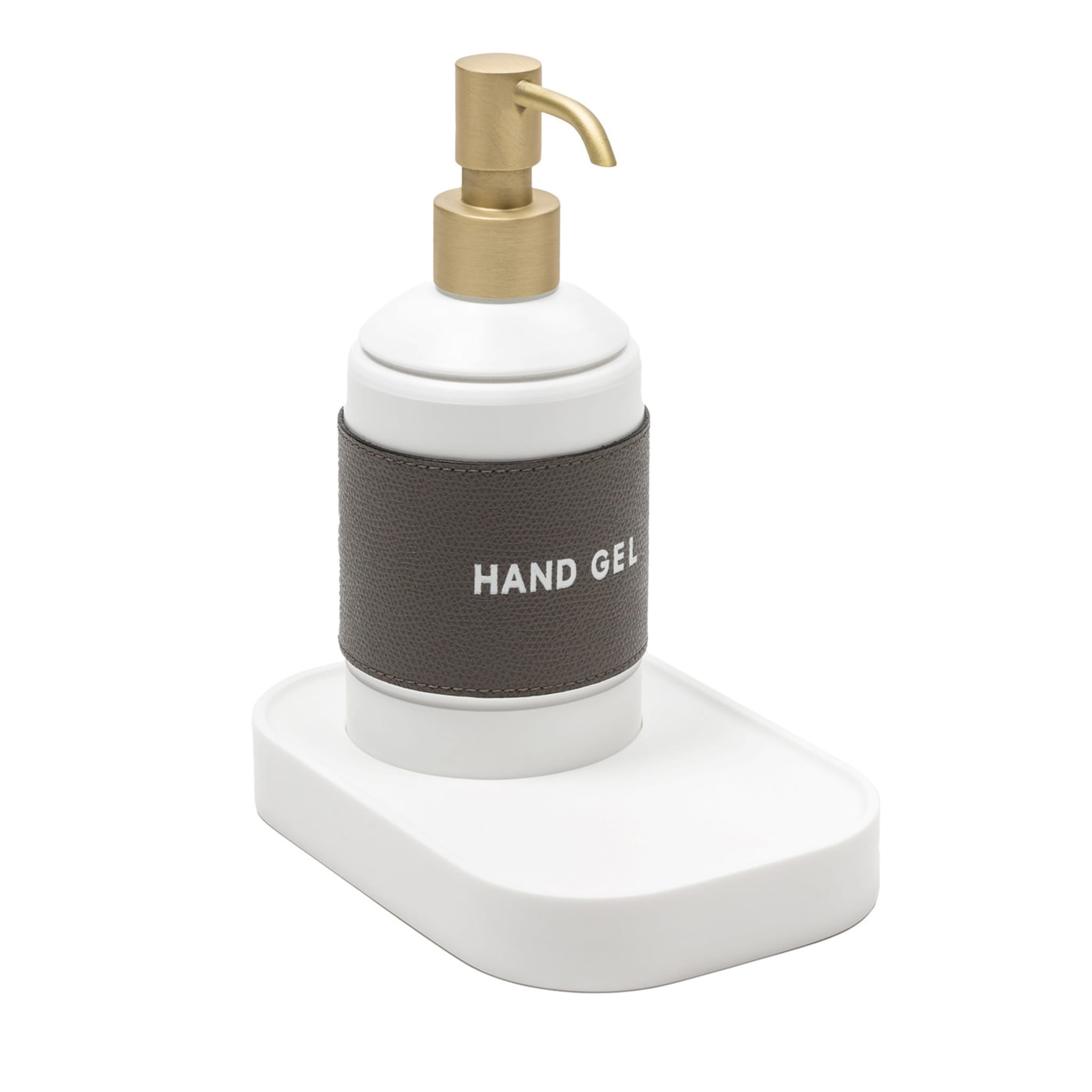 Brown Leather Manual Hand Sanitizer Dispenser  - Main view