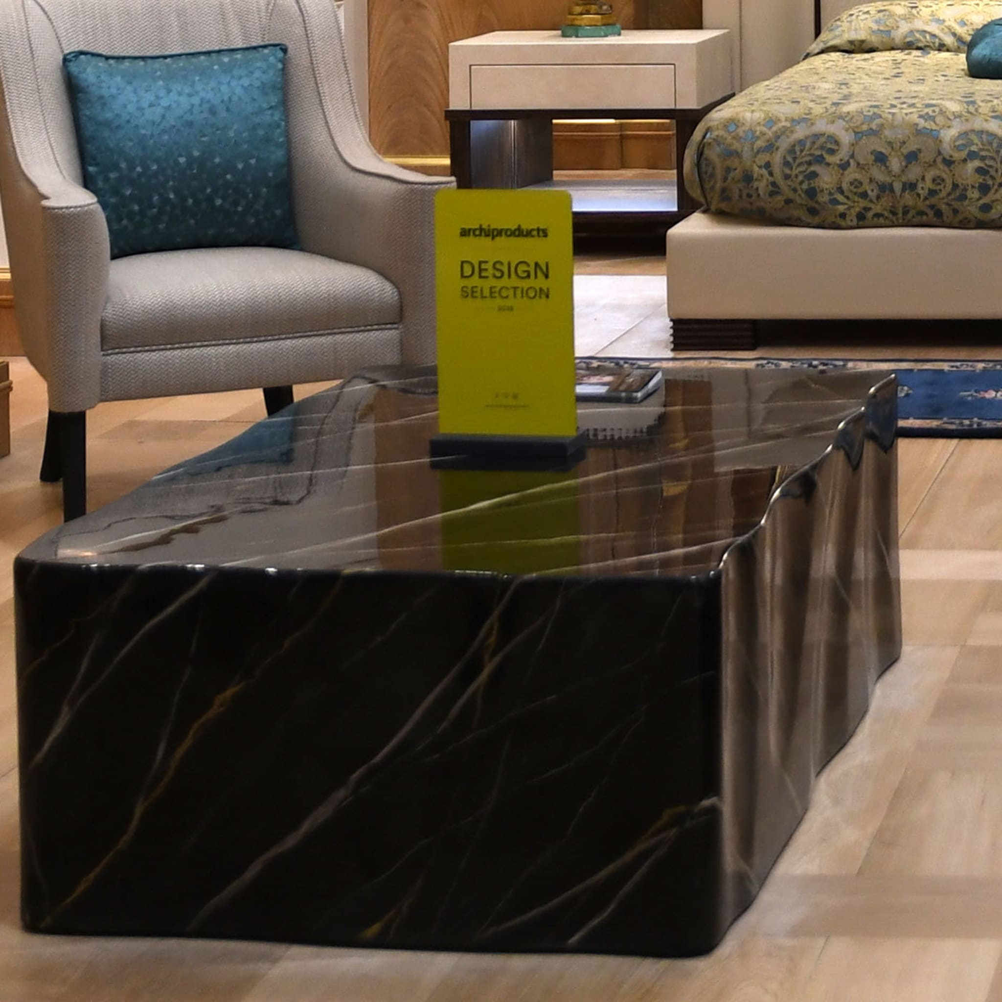 Coffee Table with Black Marble Effect - Alternative view 1