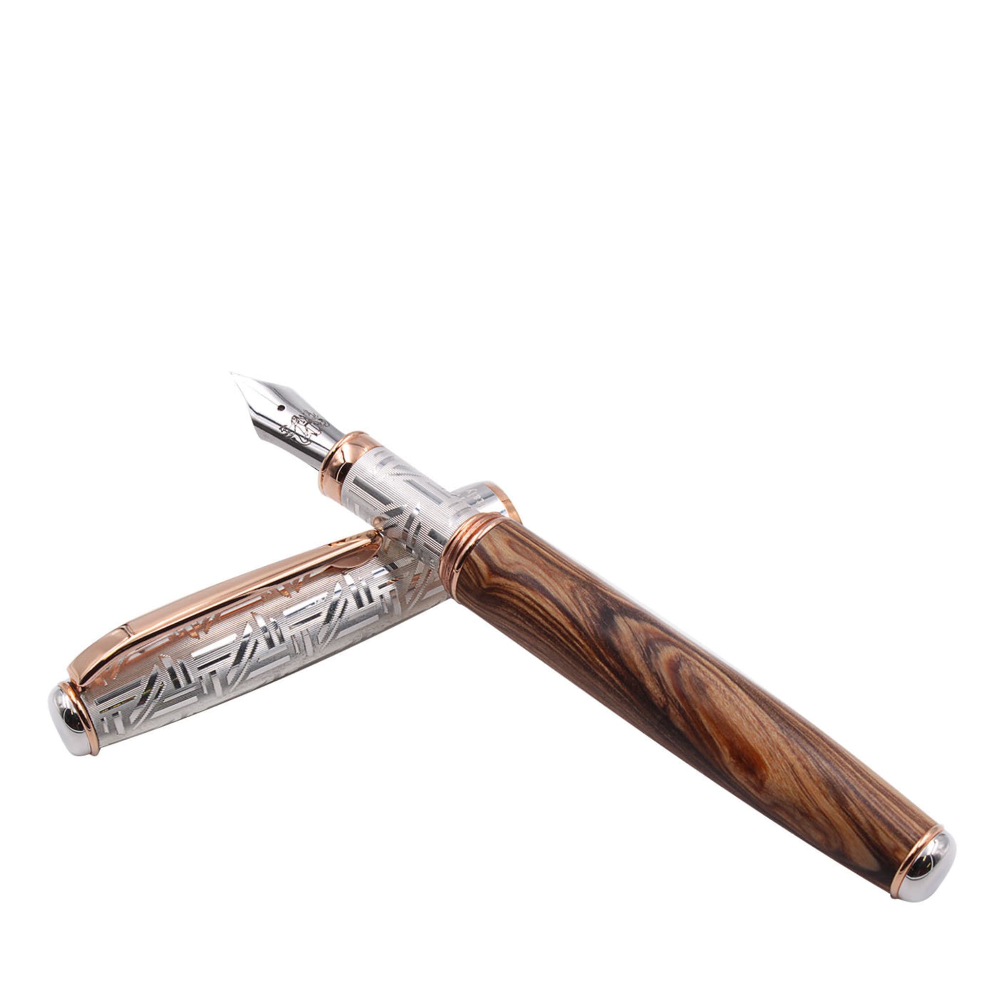 Olive Wood/Silver Fountain Pen - Main view