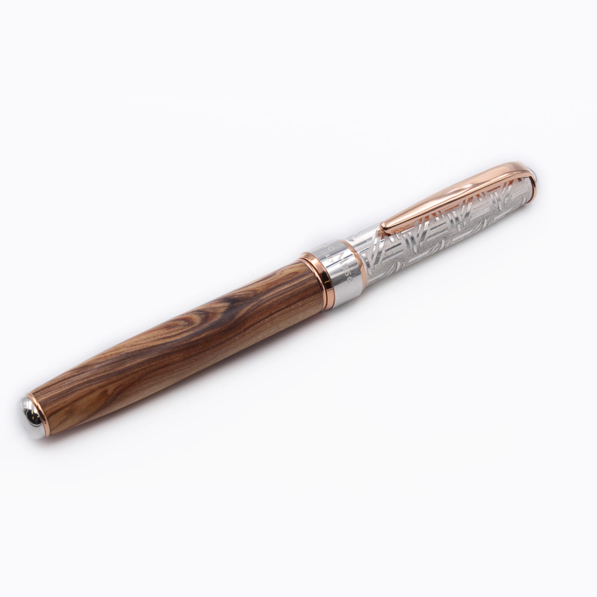 Olive Wood/Silver Fountain Pen - Alternative view 1