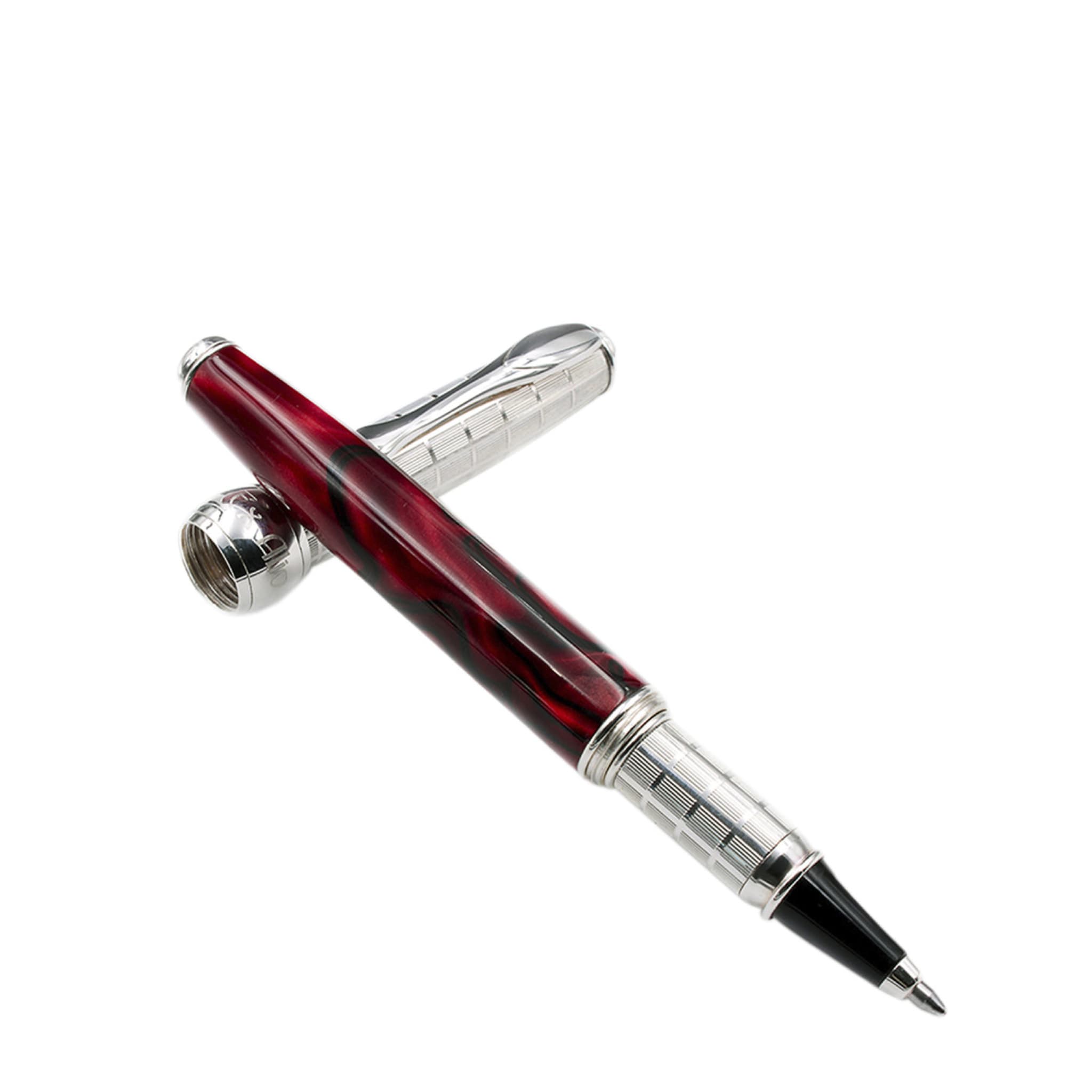 Penna a sfera in resina rossa/argento - Vista principale