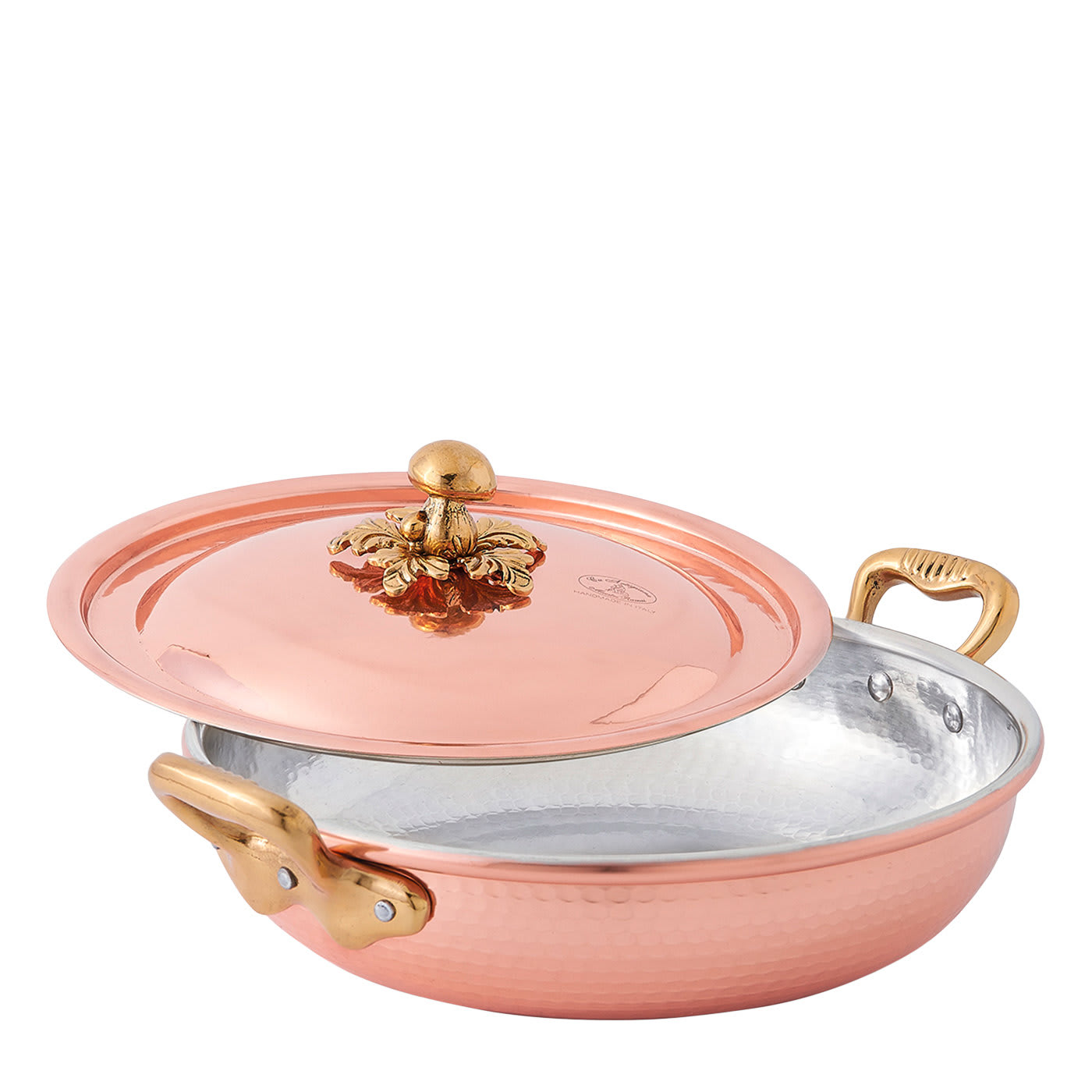 Luxury Copper Paella Pan with Lid - Cu Artigiana