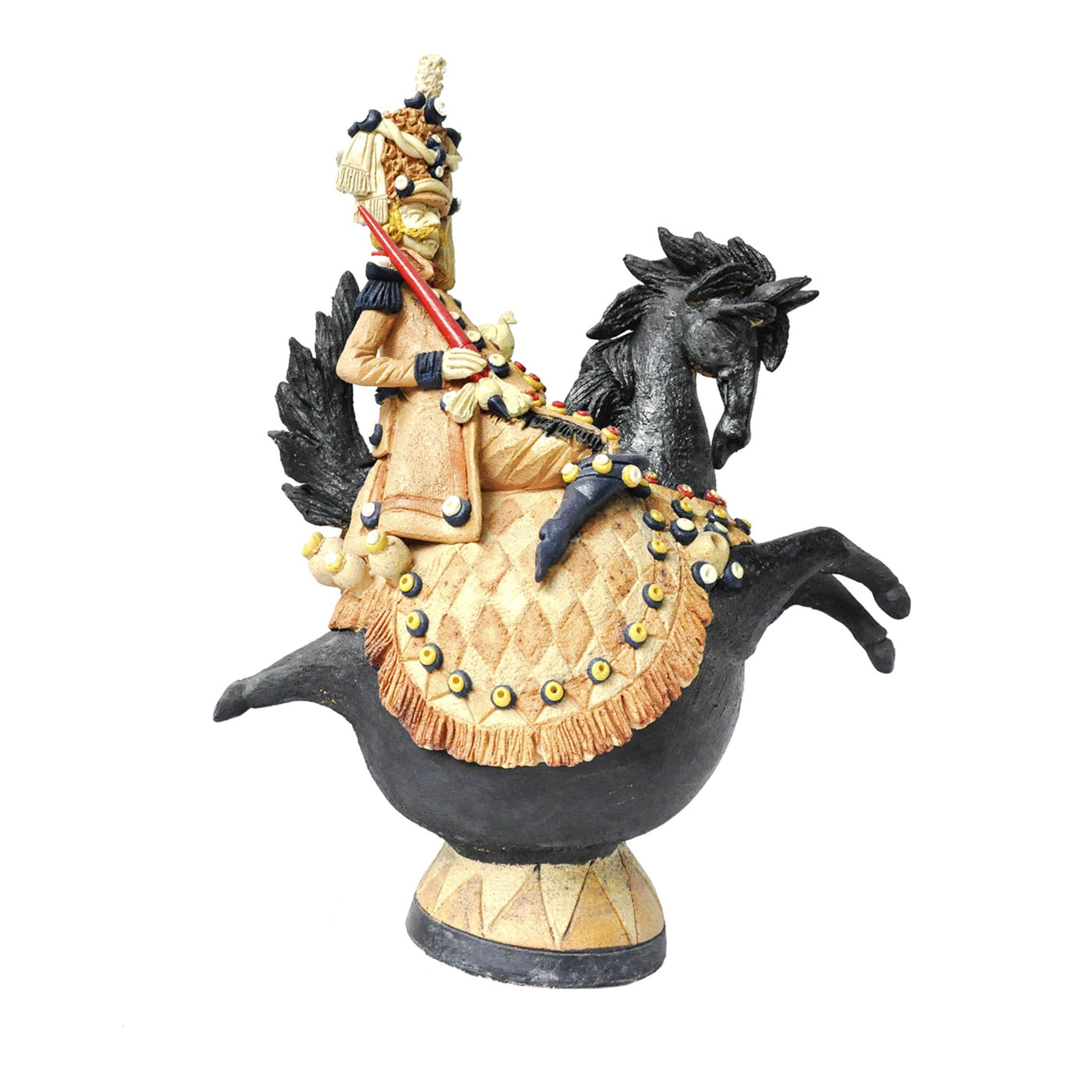 Sculpture d'un hussard sur un cheval féroce - Vue principale
