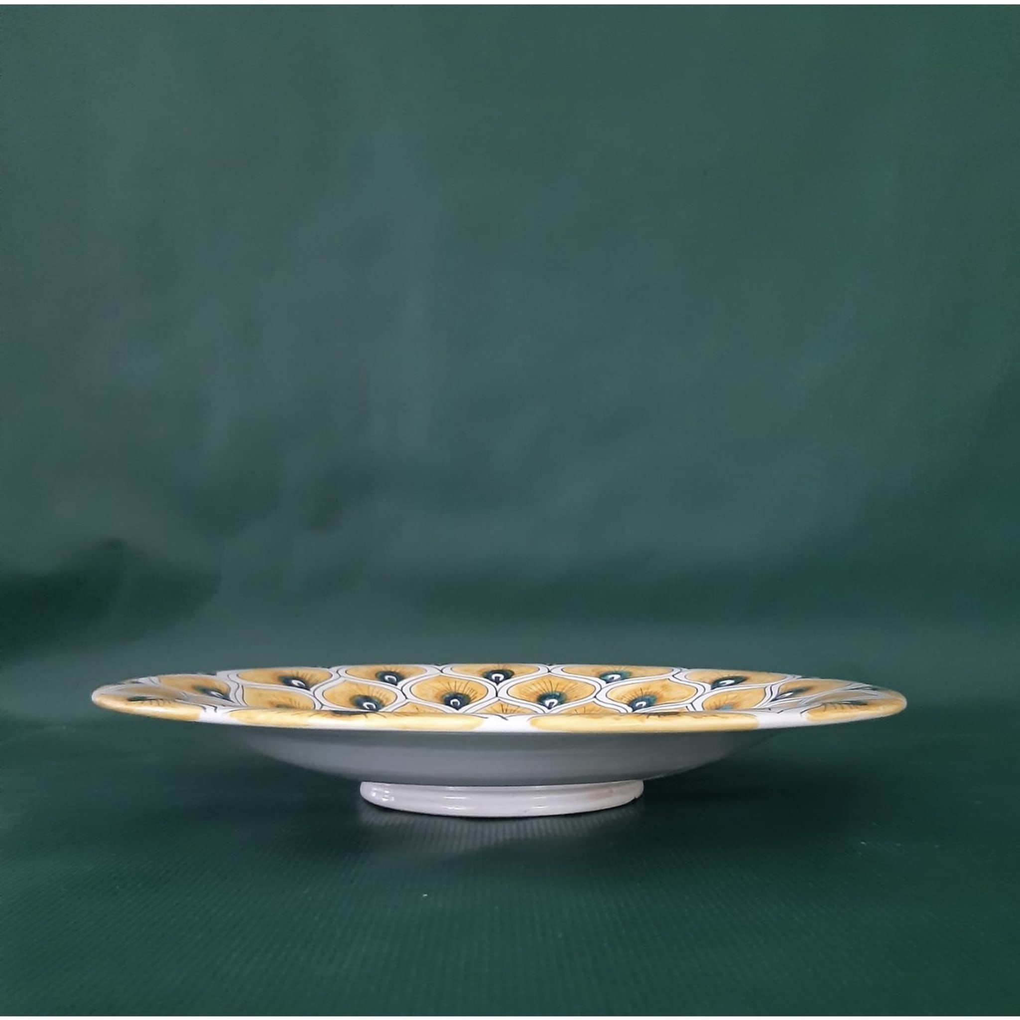 Gelbe Pfauenfeder ⌀ 20cm dekorativer Teller - Alternative Ansicht 4