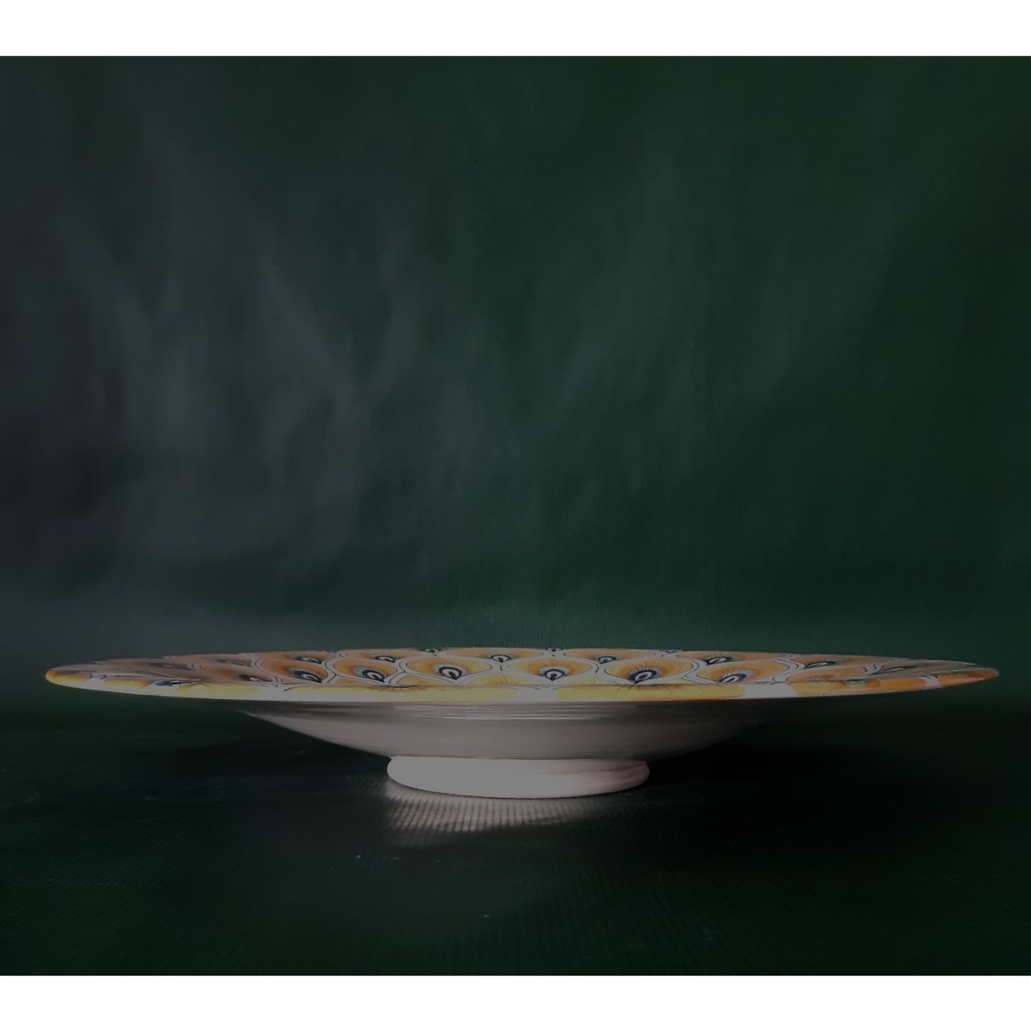 Piuma di pavone gialla ⌀ Piatto decorativo da 35 cm - Vista alternativa 4