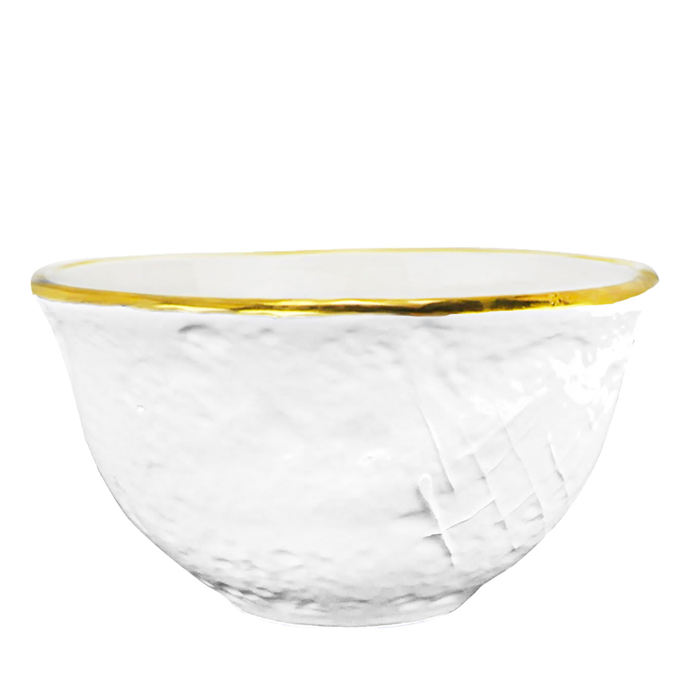 Set of 6 Preta Oro Milk and Gold Bowls 14cm - Arcucci Handmade