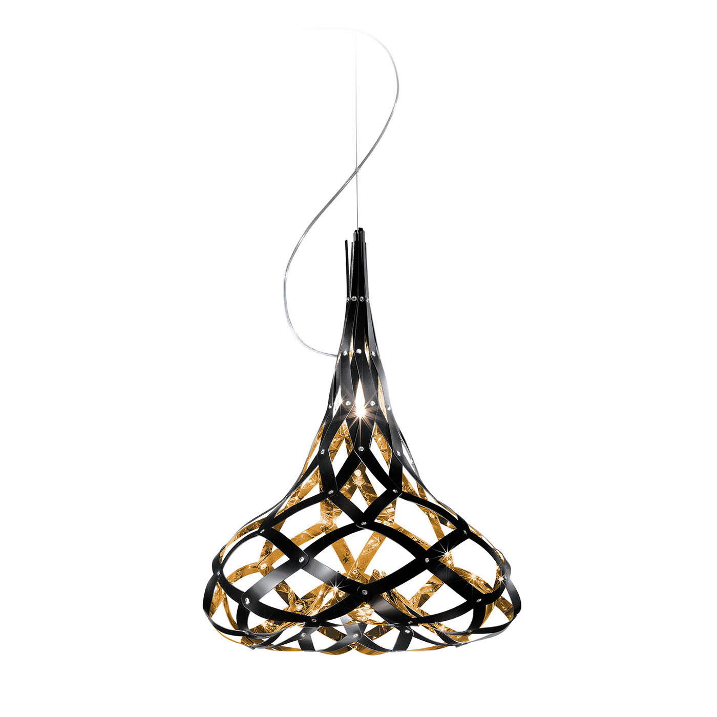 Super Morgana Gold/Black Pendant Lamp by Stefano Papi - Slamp