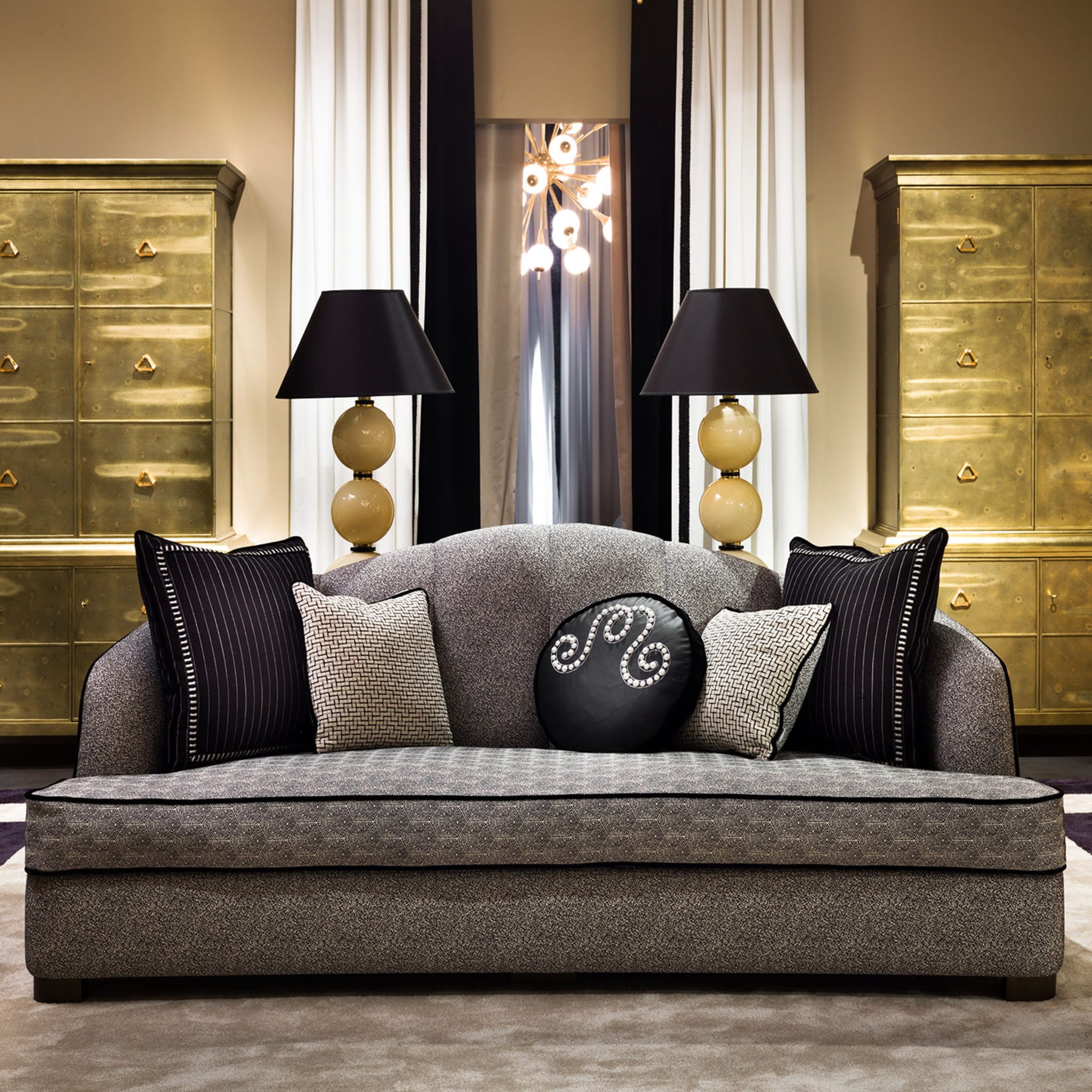 Luxury Grace Gray 3-Seater  Sofa - Alternative view 2