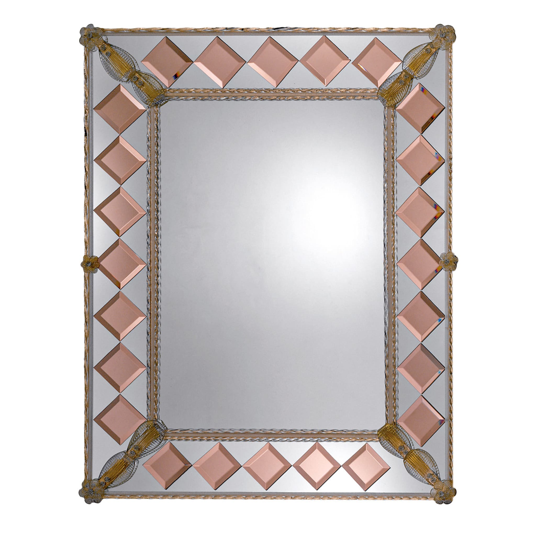 Specchio in vetro di Murano Conterie Pink Squares - Vista principale