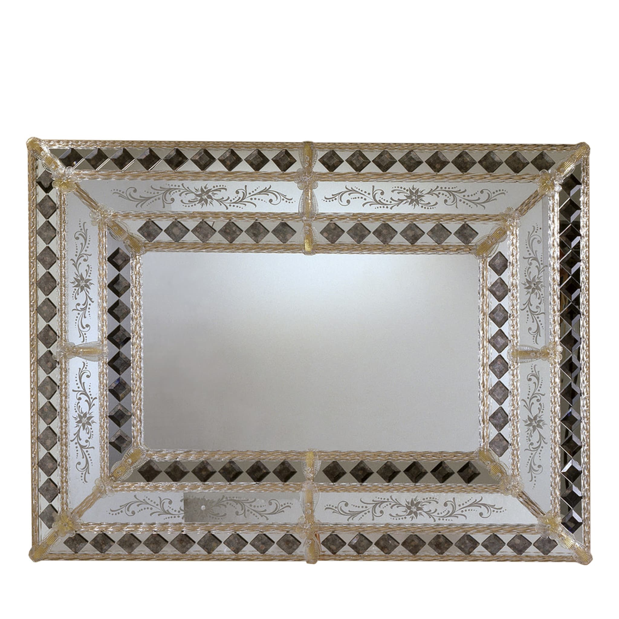 Colleoni Rectangular Murano Glass Mirror - Main view